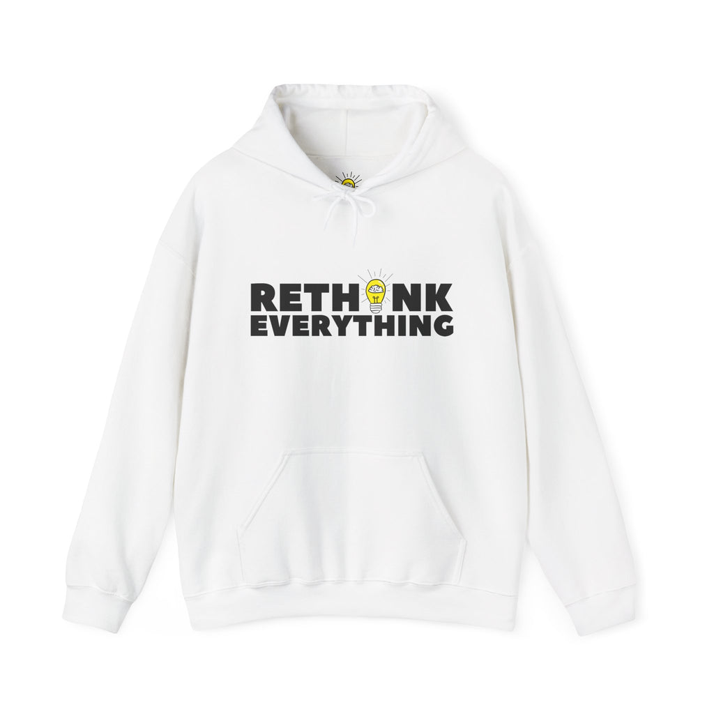 Rethink Everything Financial literacy Hoodie, Unisex Cozy Sweatshirt, Gift for Thought Leaders, Inspirational Fashion, Casual Wear, Unique Graphic Pullover