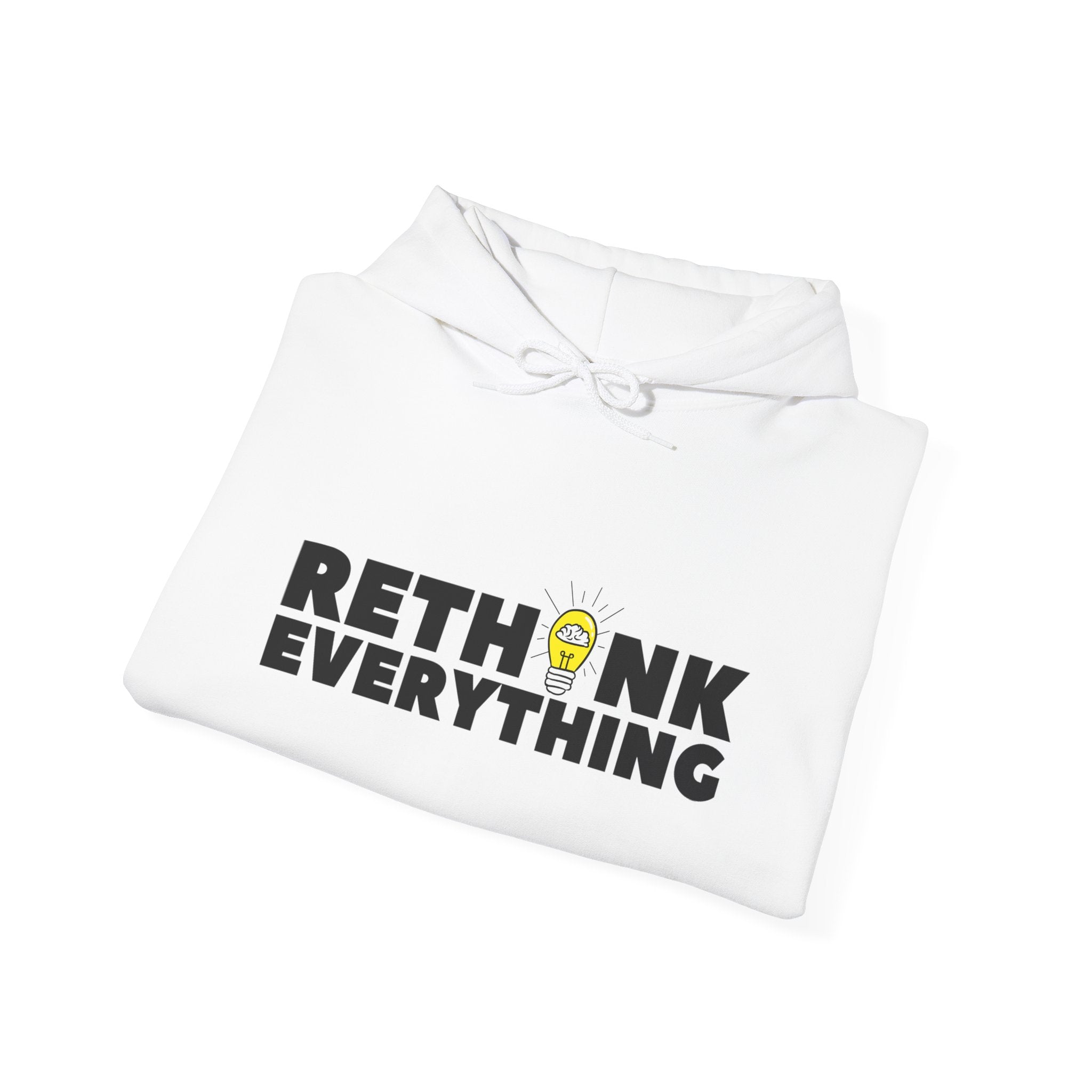 Rethink Everything Financial literacy Hoodie, Unisex Cozy Sweatshirt, Gift for Thought Leaders, Inspirational Fashion, Casual Wear, Unique Graphic Pullover