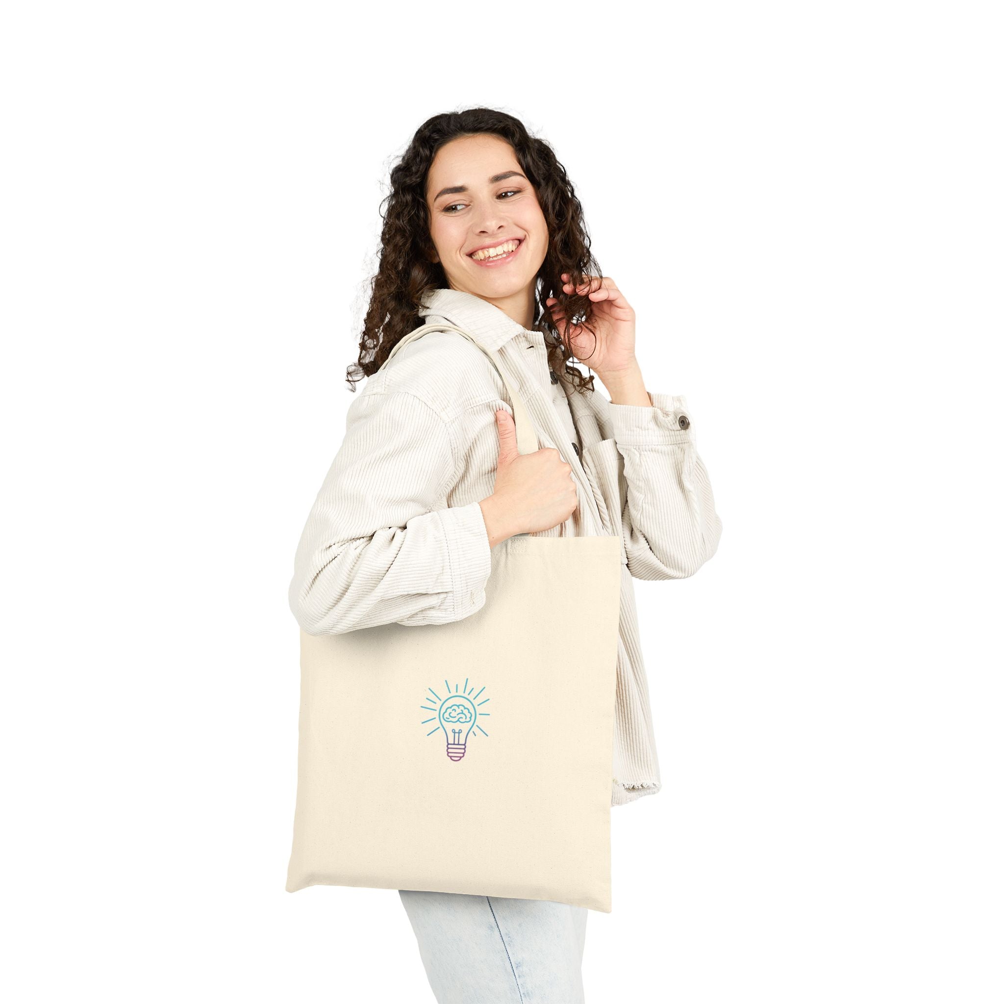 Tote Bag — Rethink Everything Buying a Home Hacks Blue Lightbulb Idea Graphic Cotton Canvas Tote