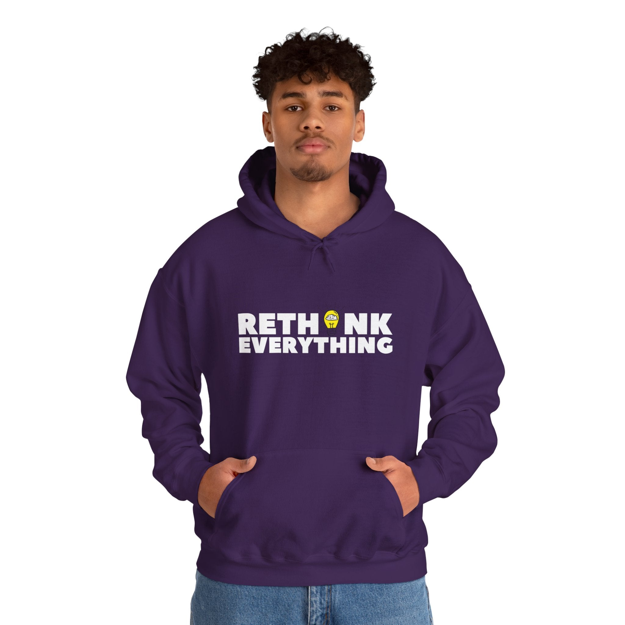 Rethink Everything Social Media Hoodie, Unisex Cozy Sweatshirt, Gift for Thought Leaders, Inspirational Fashion, Casual Wear, Unique Graphic Pullover