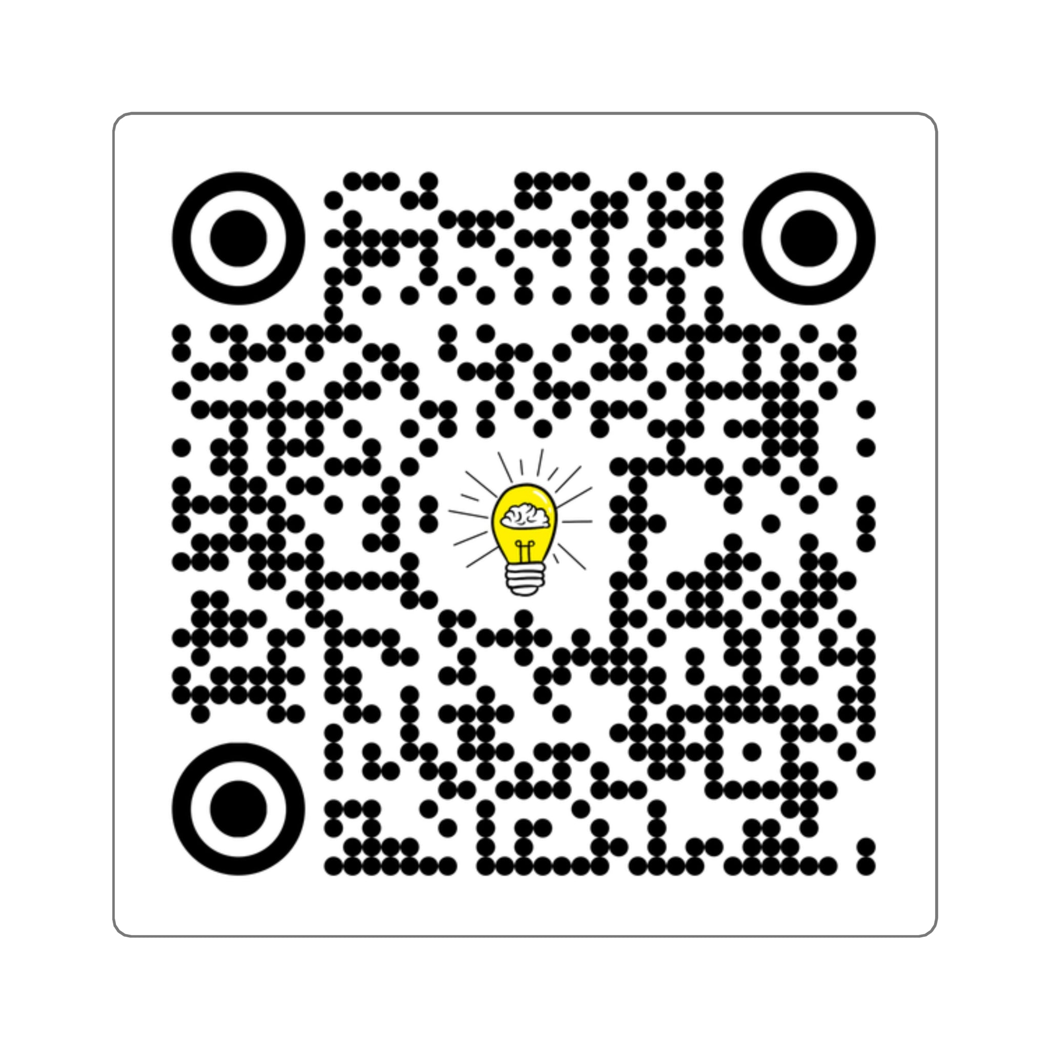 Rethink Everything Buying a Home Hacks QR Code Sticker with Lightbulb Logo — Custom Scannable Laptop Decal