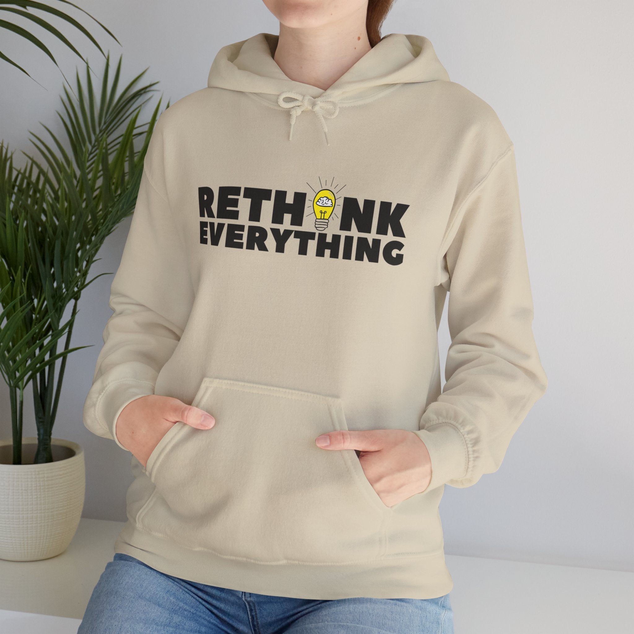 Rethink Everything Craft Beer Hoodie, Unisex Cozy Sweatshirt, Gift for Thought Leaders, Inspirational Fashion, Casual Wear, Unique Graphic Pullover