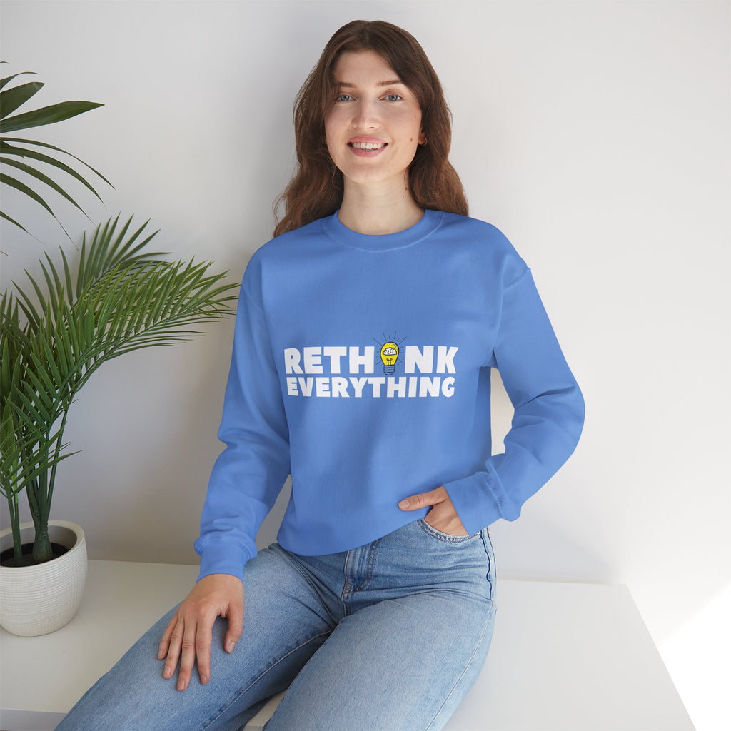 Rethink Everything Power of Video Crewneck Sweatshirt – Unisex Inspirational Graphic Pullover
