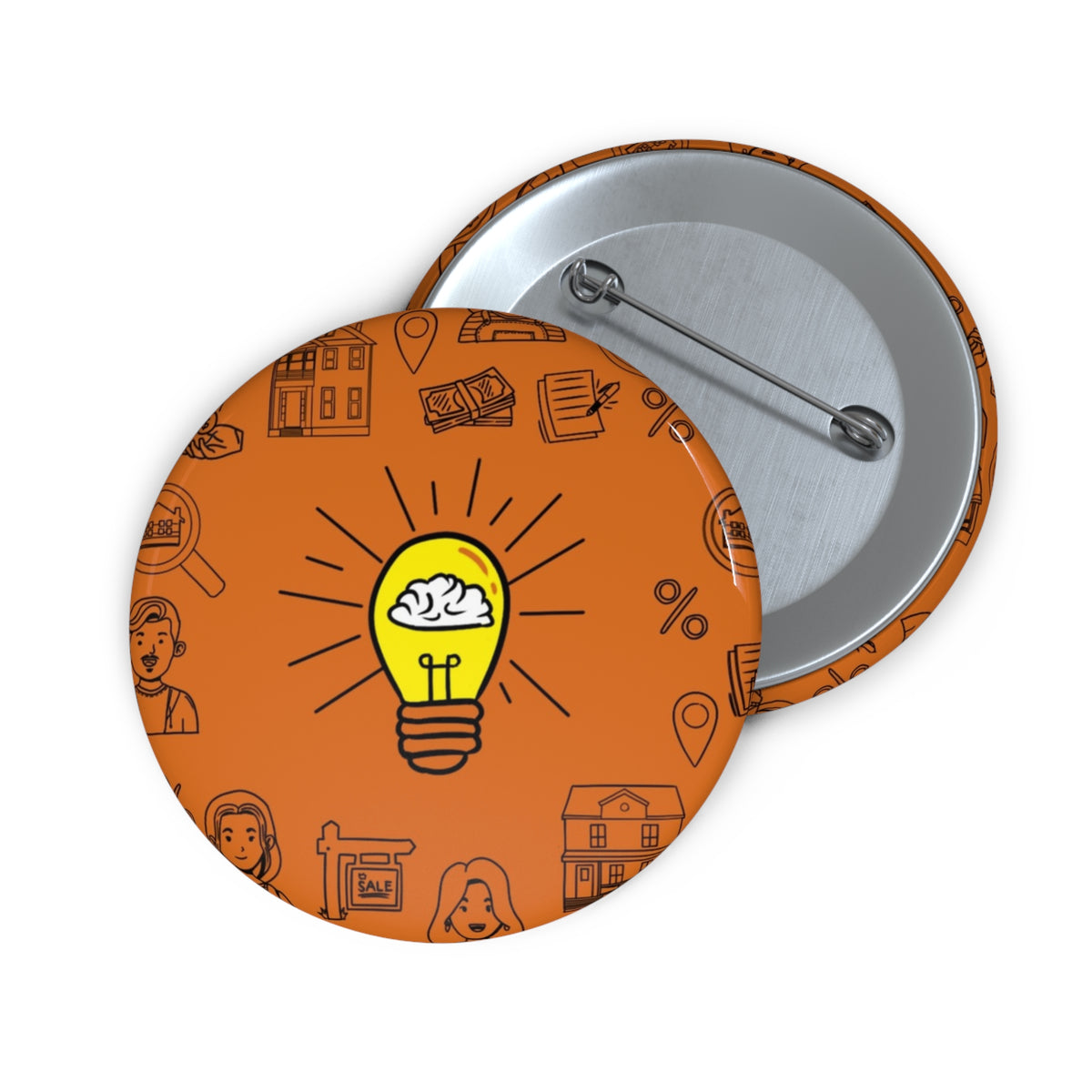 Rethink Everything Selling Real Estate Classic Design Pin Button — Custom Round Badge for Teachers, Students & Creatives