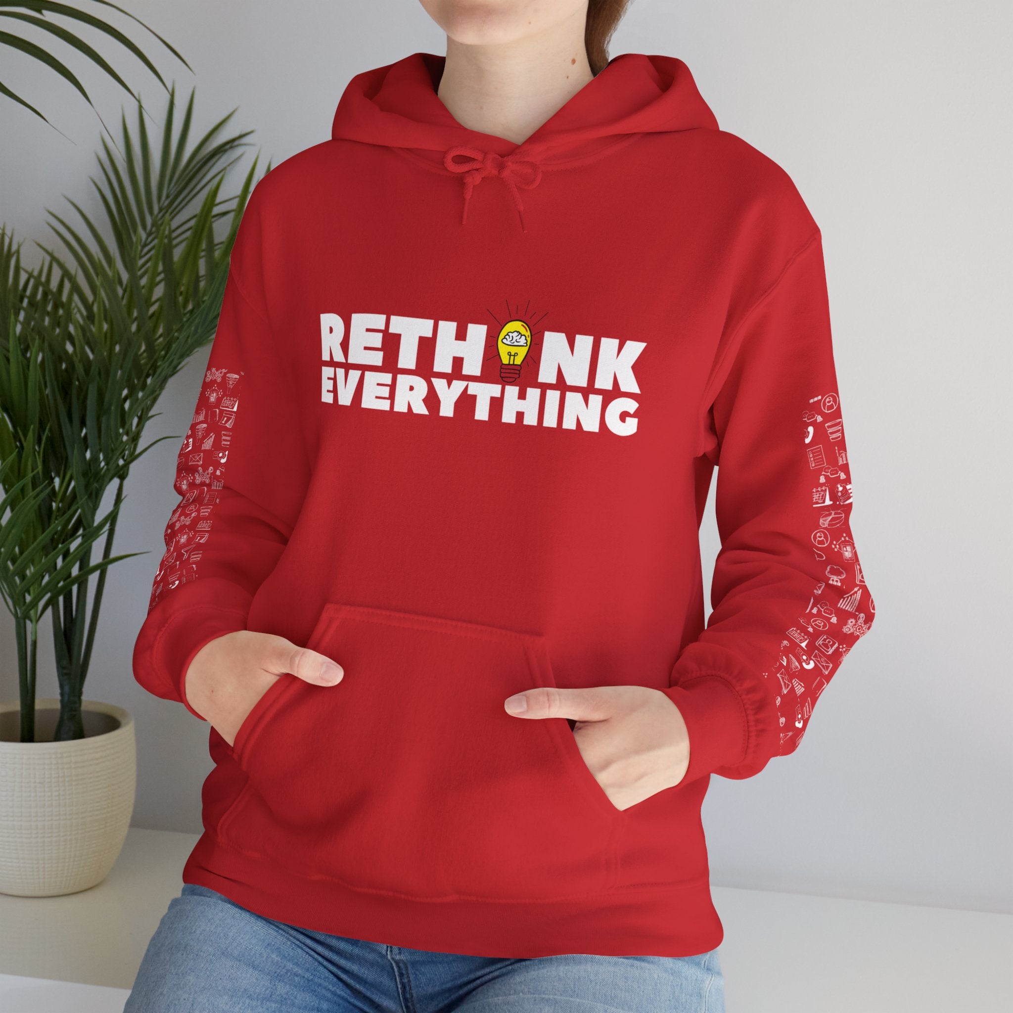 Rethink Everything CRM Hoodie, Unisex Cozy Sweatshirt, Gift for Thought Leaders, Inspirational Fashion, Casual Wear, Unique Graphic Pullover
