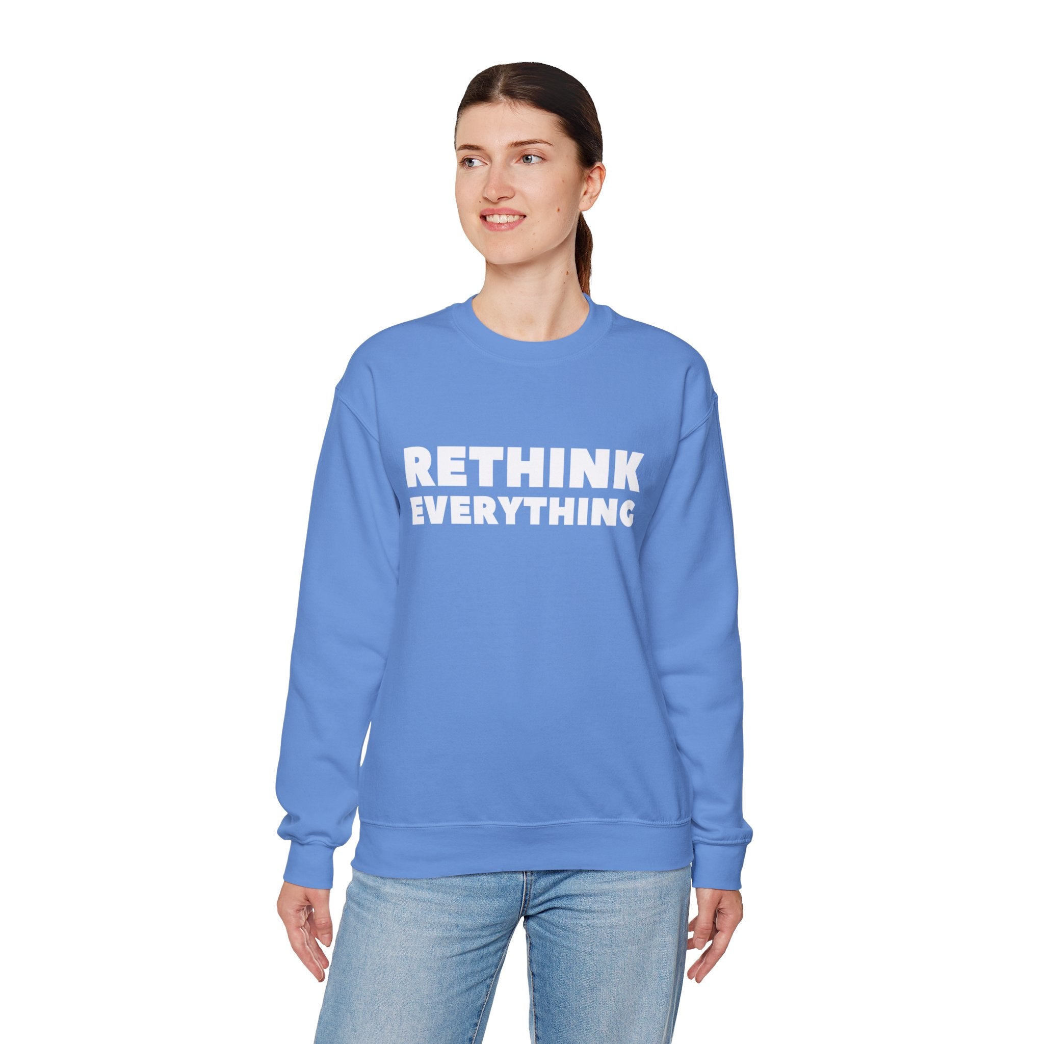 Rethink Everything Power of Video Crewneck Sweatshirt – Unisex Inspirational Graphic Pullover