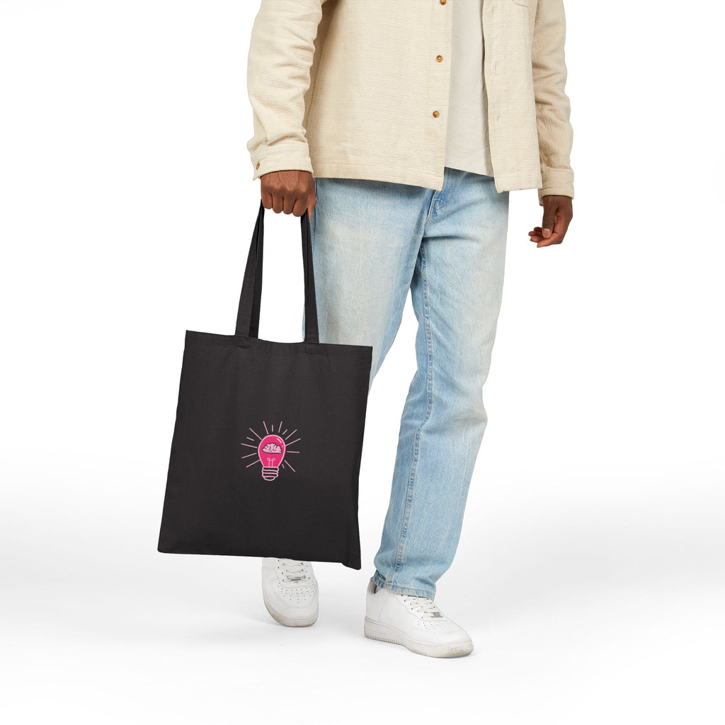 Tote Bag — Rethink Everything Networking Pink Lightbulb Idea Graphic Cotton Canvas Tote