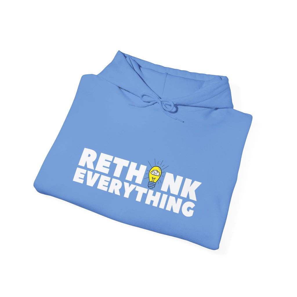 Rethink Everything Power of Video Hoodie, Unisex Cozy Sweatshirt, Gift for Thought Leaders, Inspirational Fashion, Casual Wear, Unique Graphic Pullover