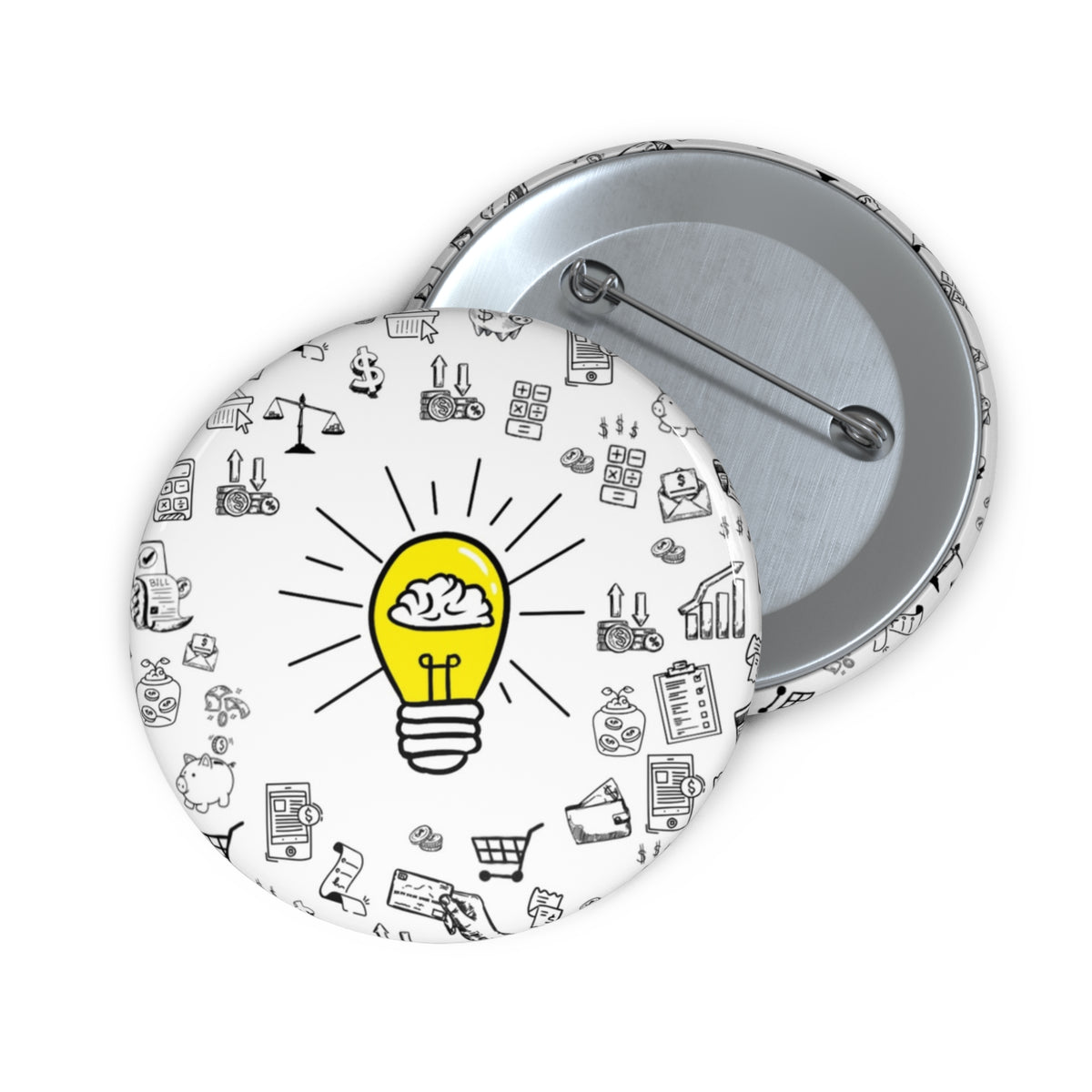 Rethink Everything Financial literacy Classic Design Pin Button — Custom Round Badge for Teachers, Students & Creatives