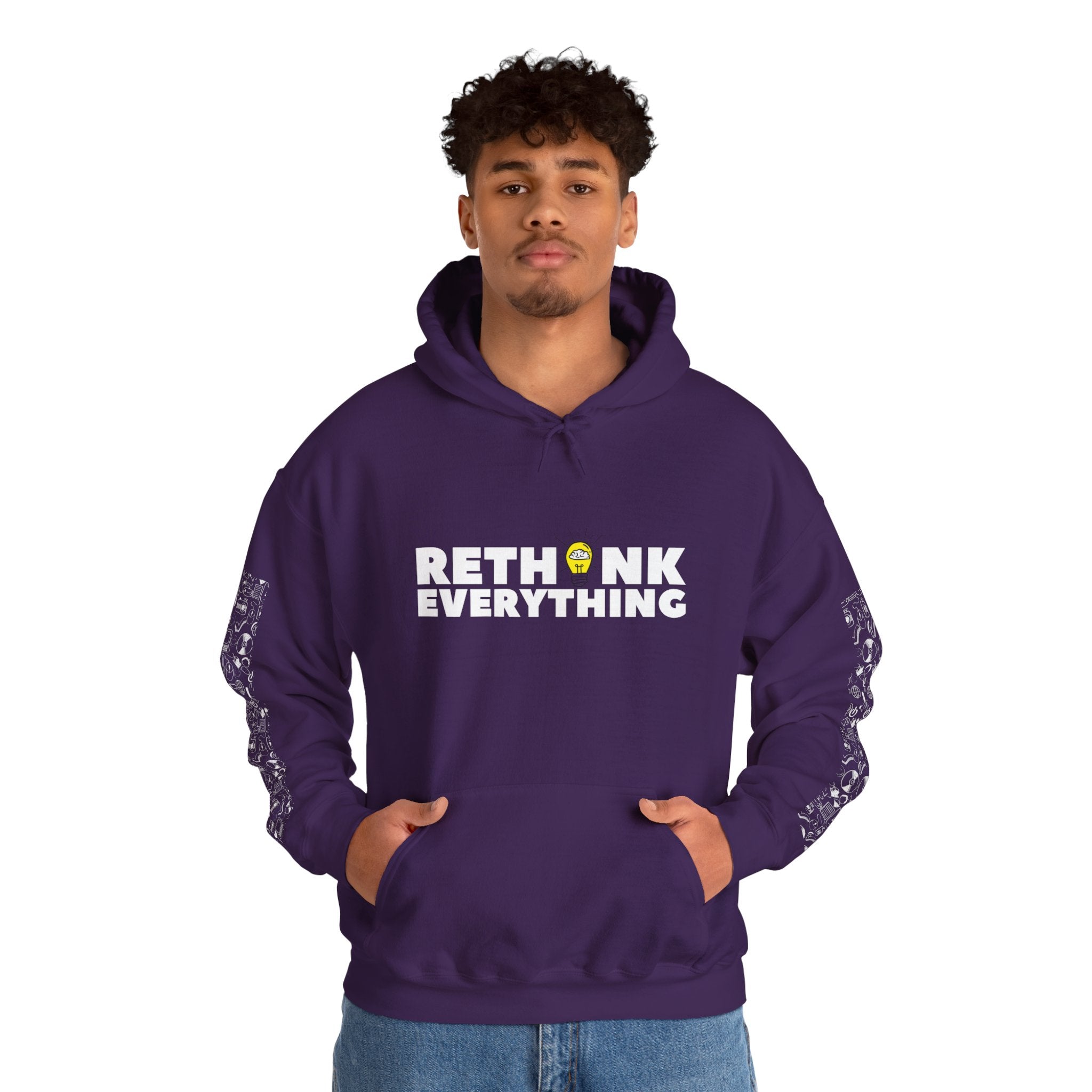 Rethink Everything Social Media Hoodie, Unisex Cozy Sweatshirt, Gift for Thought Leaders, Inspirational Fashion, Casual Wear, Unique Graphic Pullover