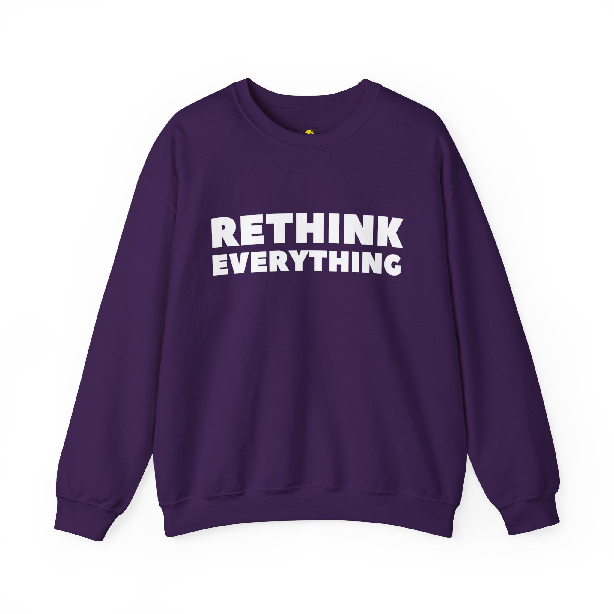 Rethink Everything Social Media Crewneck Sweatshirt – Unisex Inspirational Graphic Pullover