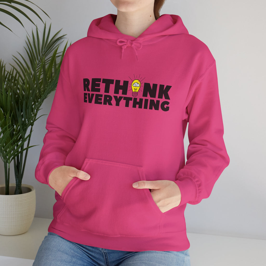 Rethink Everything Networking Hoodie, Unisex Cozy Sweatshirt, Gift for Thought Leaders, Inspirational Fashion, Casual Wear, Unique Graphic Pullover