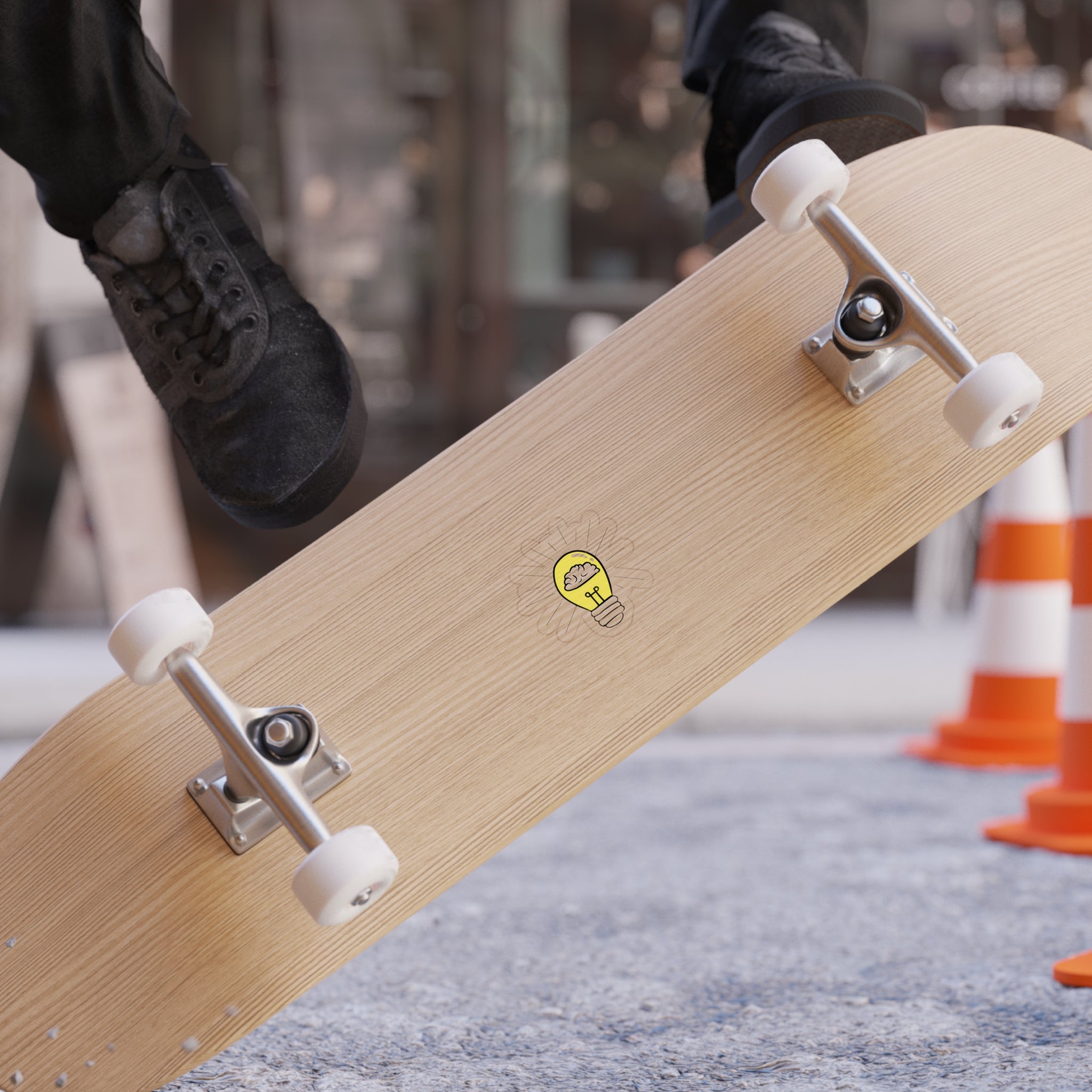 Rethink Everything LOGO Die-Cut Outdoor Sticker — Transparent Waterproof Sticker with Lightbulb Design