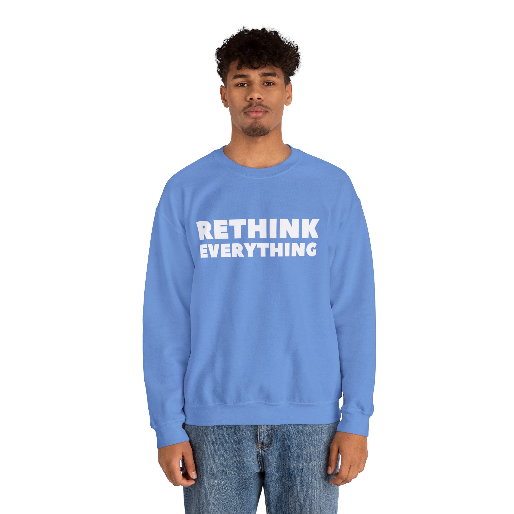 Rethink Everything Power of Video Crewneck Sweatshirt – Unisex Inspirational Graphic Pullover
