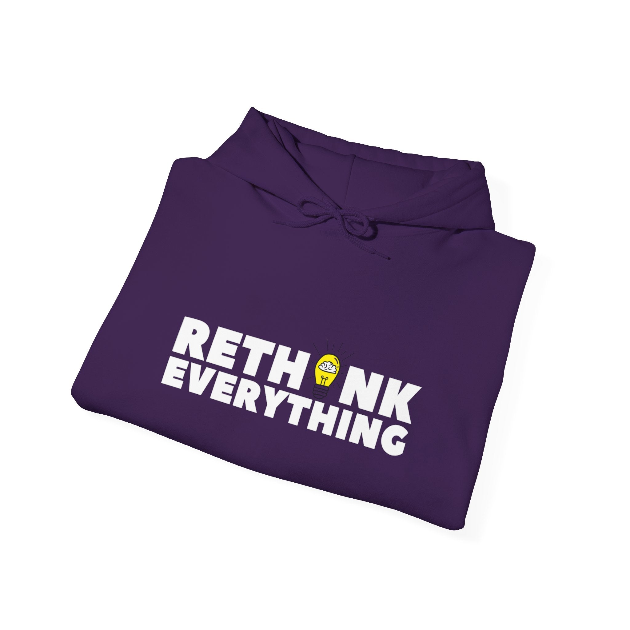 Rethink Everything Social Media Hoodie, Unisex Cozy Sweatshirt, Gift for Thought Leaders, Inspirational Fashion, Casual Wear, Unique Graphic Pullover