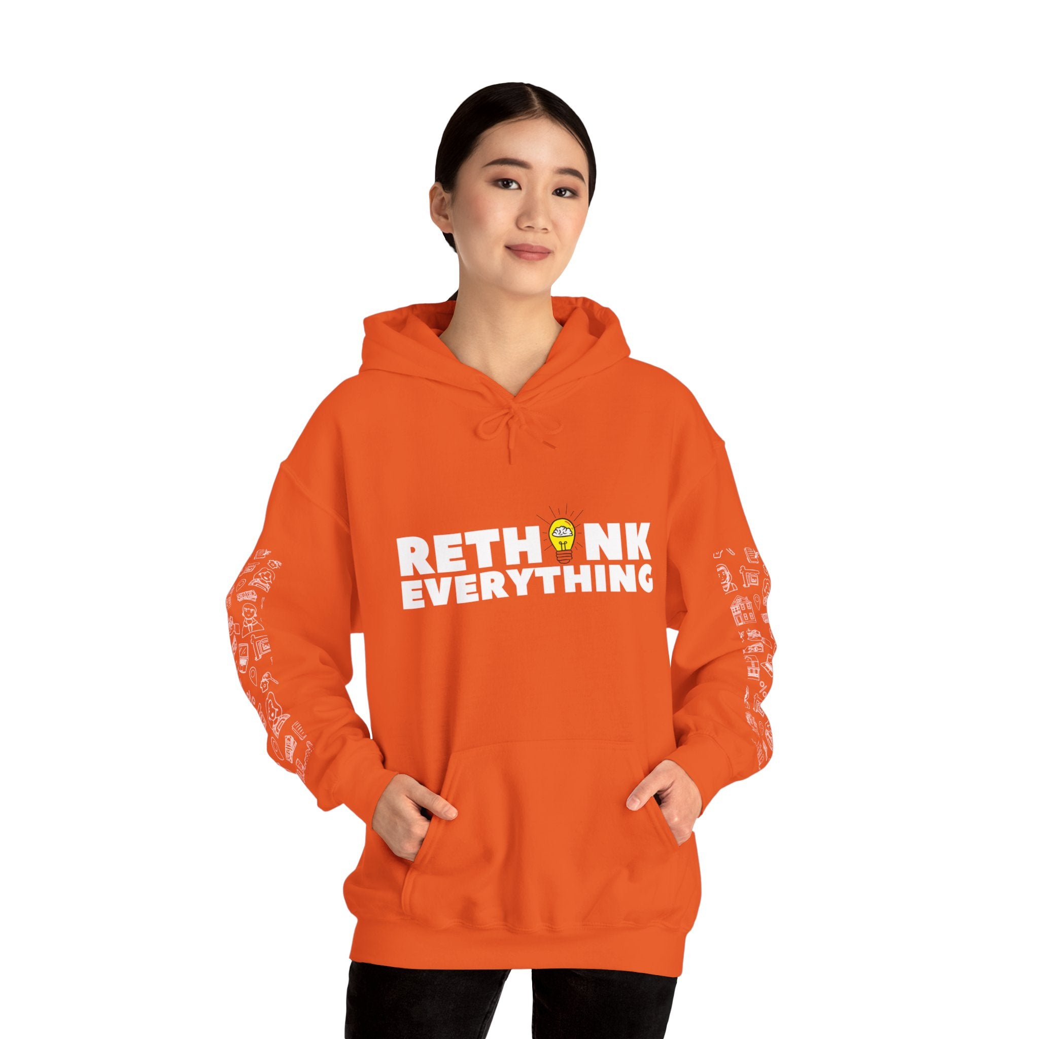 Rethink Everything Real Estate Hoodie, Unisex Cozy Sweatshirt, Gift for Thought Leaders, Inspirational Fashion, Casual Wear, Unique Graphic Pullover