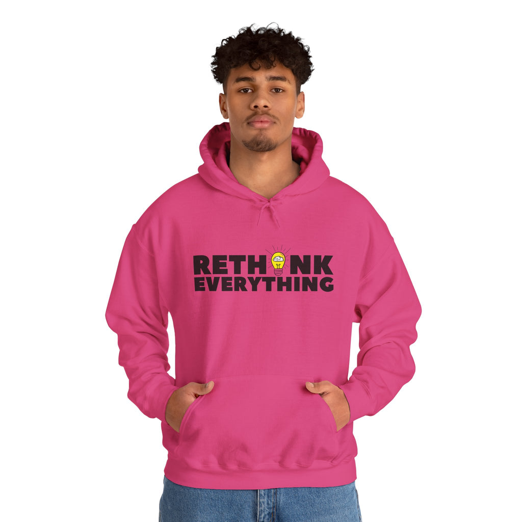 Rethink Everything Networking Hoodie, Unisex Cozy Sweatshirt, Gift for Thought Leaders, Inspirational Fashion, Casual Wear, Unique Graphic Pullover