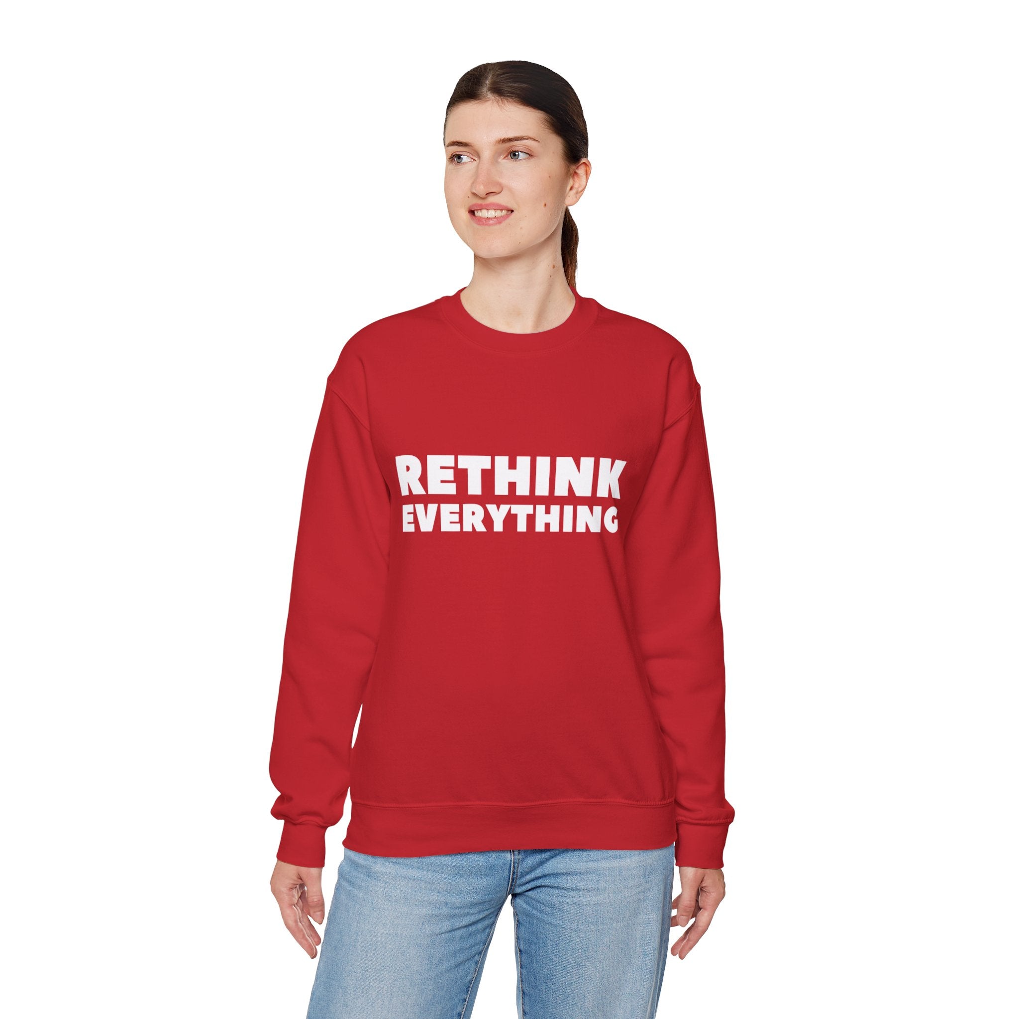 Rethink Everything CRM Crewneck Sweatshirt – Unisex Inspirational Graphic Pullover