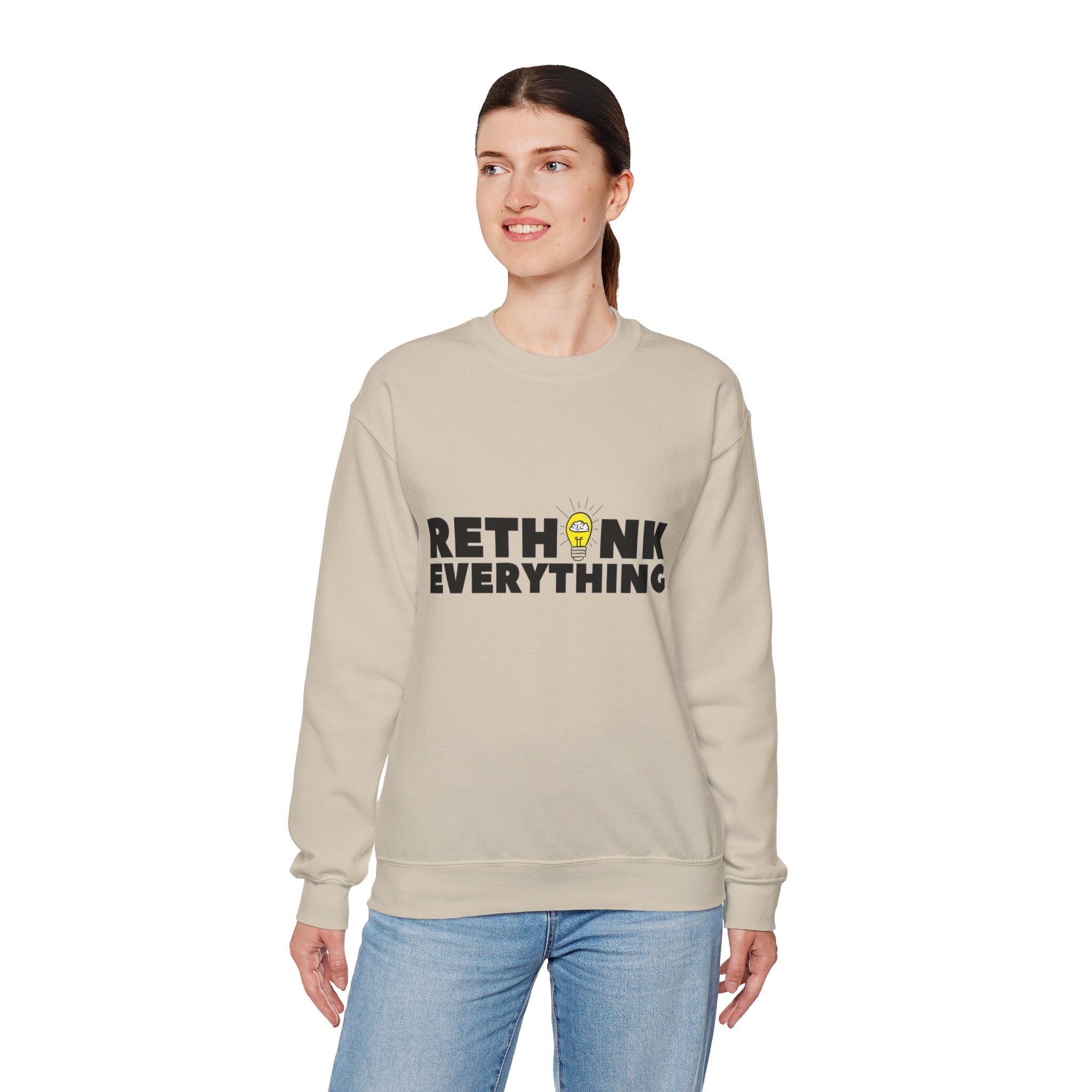 Rethink Everything Craft Beer Crewneck Sweatshirt – Unisex Inspirational Graphic Pullover