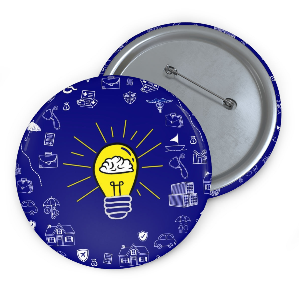 Rethink Everything Insurance Agencies Classic Design Pin Button — Custom Round Badge for Teachers, Students & Creatives