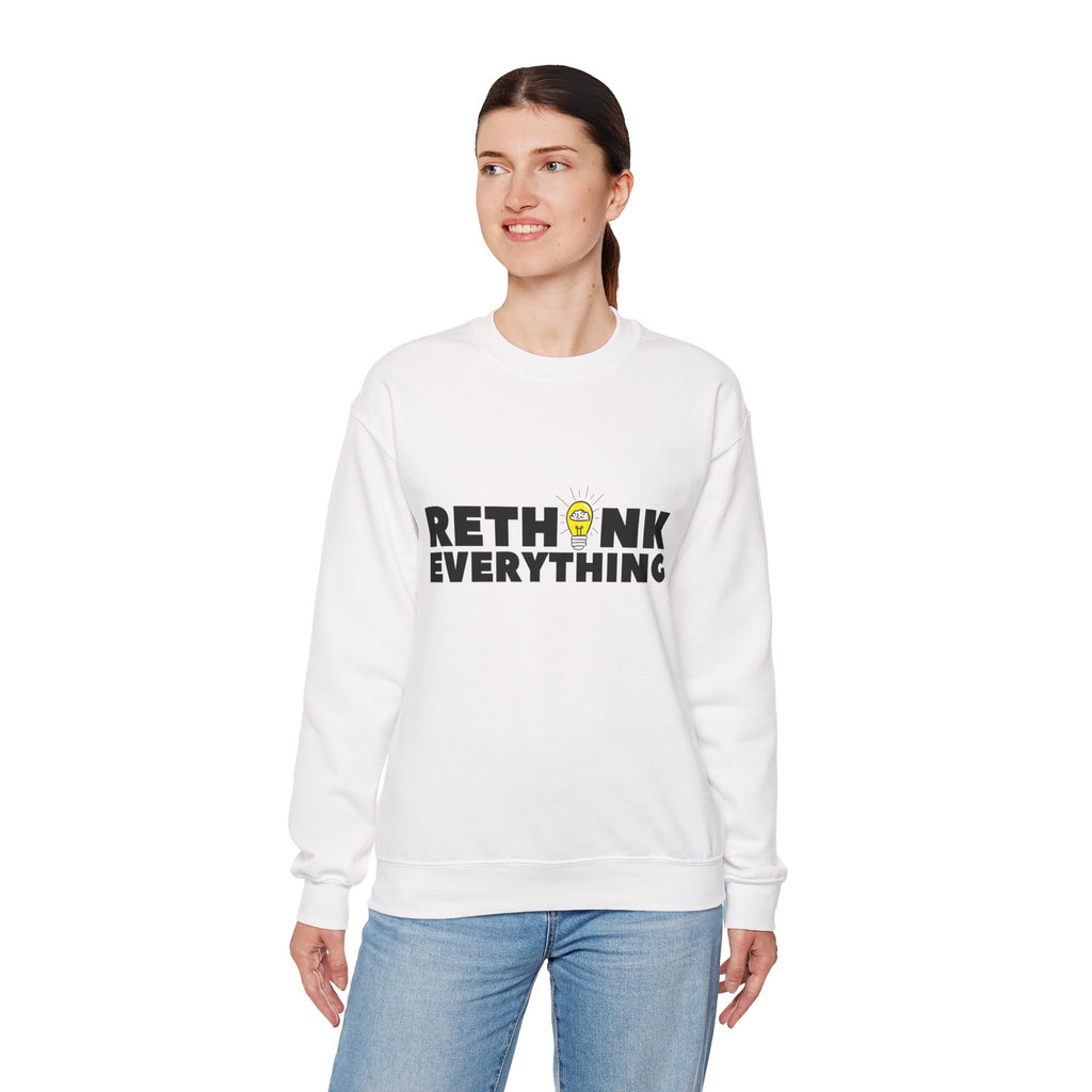 Rethink Everything Financial Literacy Crewneck Sweatshirt – Unisex Inspirational Graphic Pullover