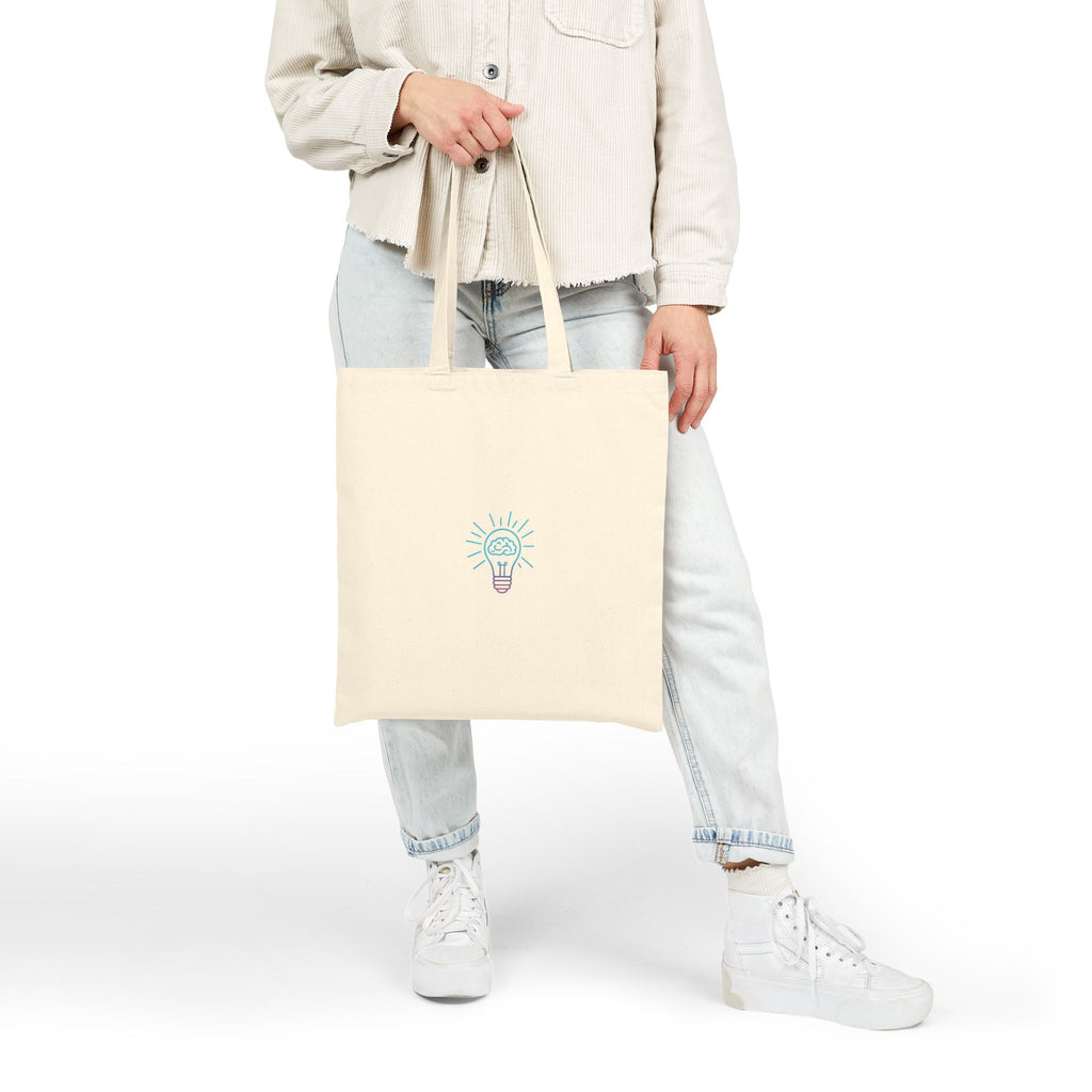 Tote Bag — Rethink Everything Buying a Home Hacks Blue Lightbulb Idea Graphic Cotton Canvas Tote