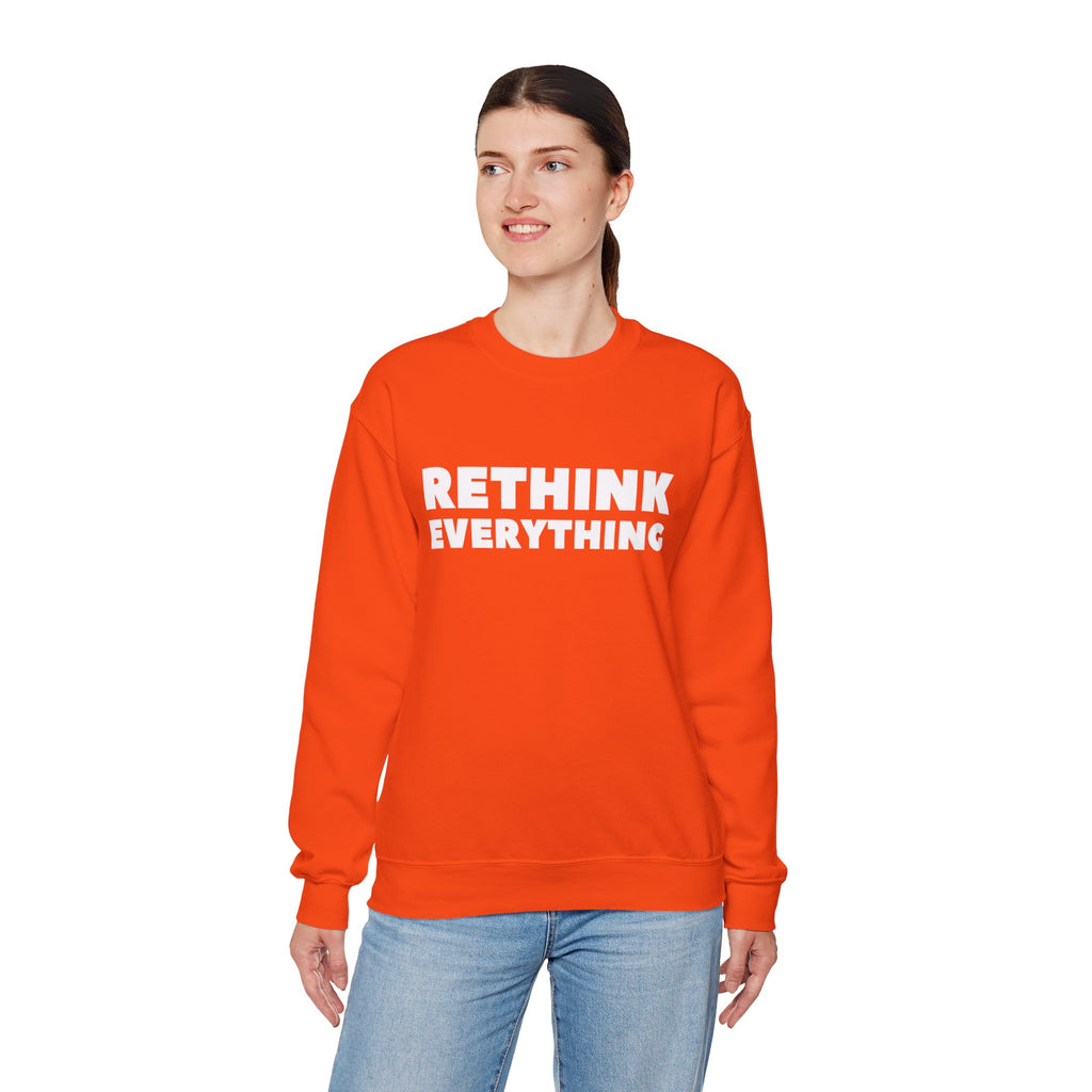 Rethink Everything Customer Service Crewneck Sweatshirt – Unisex Inspirational Graphic Pullover