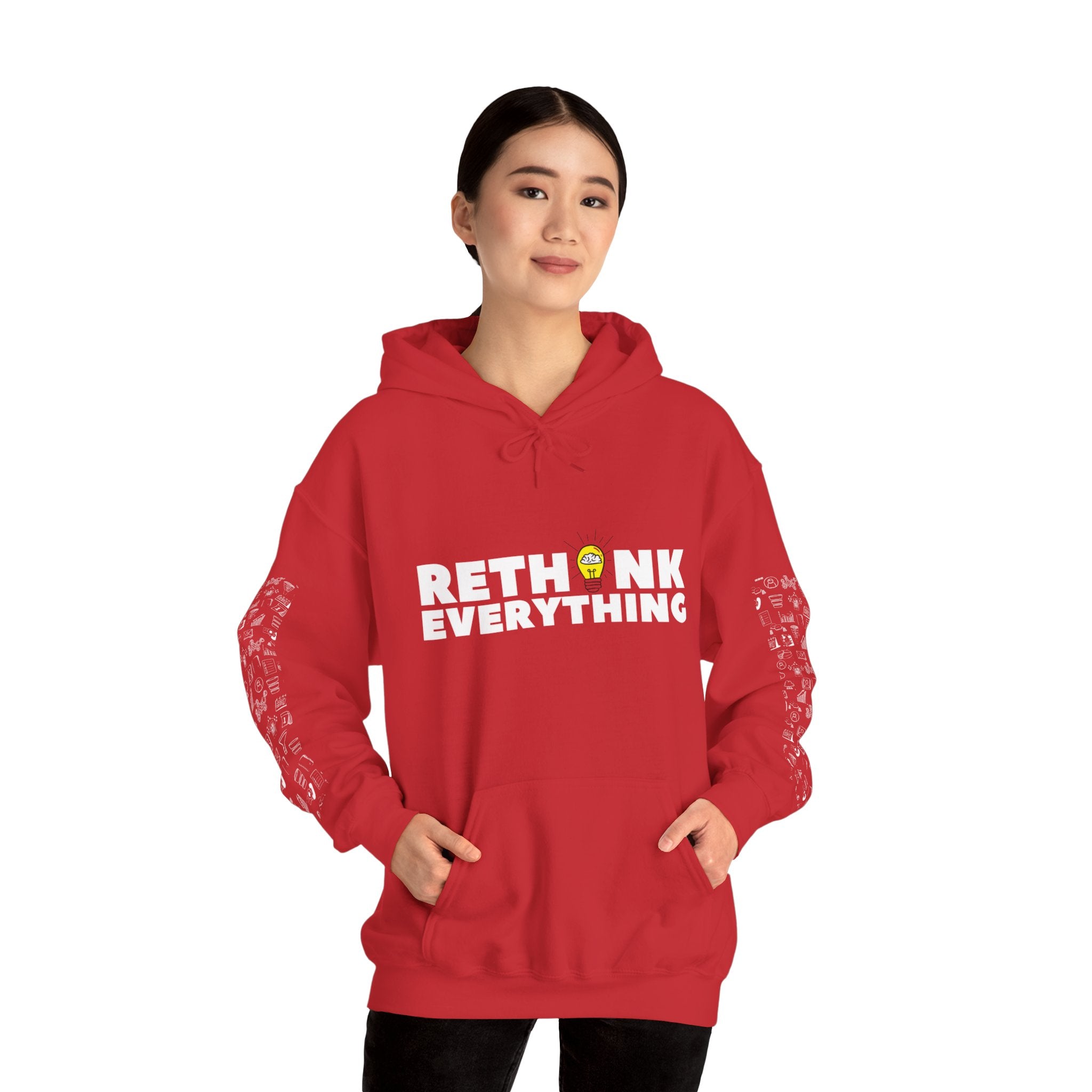 Rethink Everything CRM Hoodie, Unisex Cozy Sweatshirt, Gift for Thought Leaders, Inspirational Fashion, Casual Wear, Unique Graphic Pullover