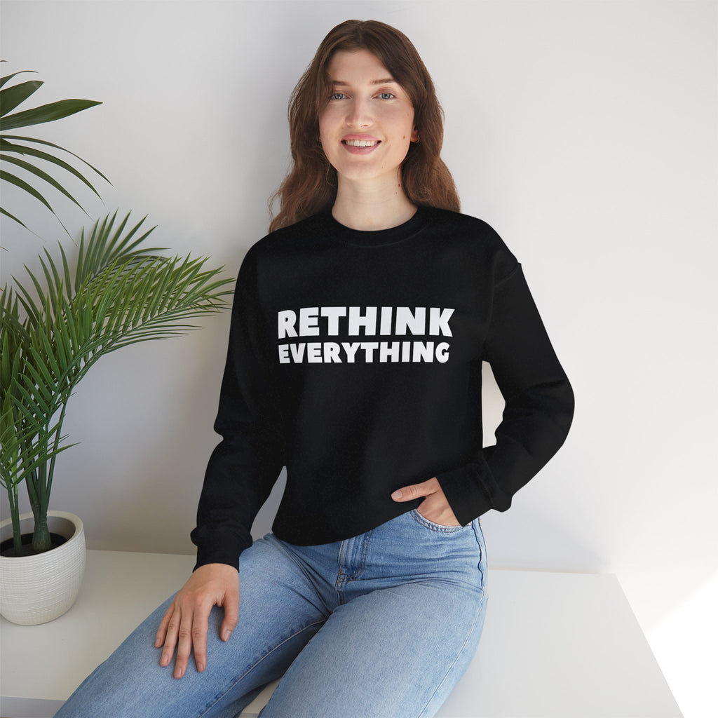 Rethink Everything Networking Crewneck Sweatshirt – Unisex Inspirational Graphic Pullover