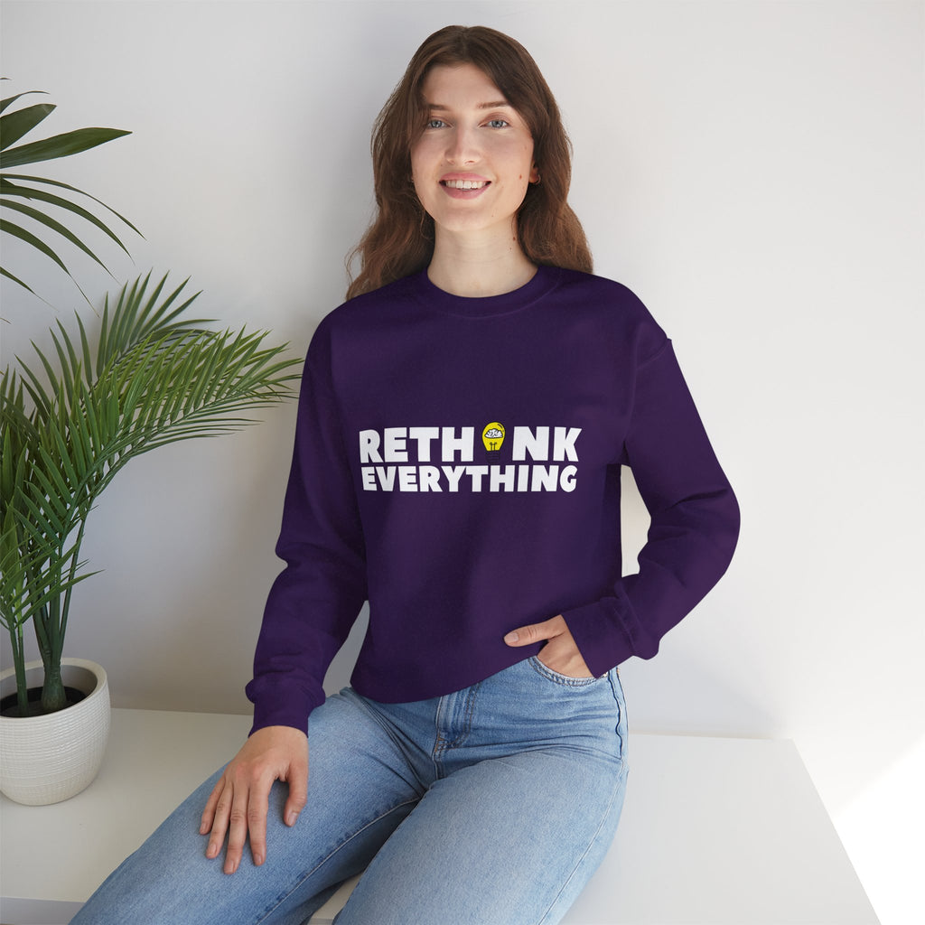 Rethink Everything Social Media Crewneck Sweatshirt – Unisex Inspirational Graphic Pullover