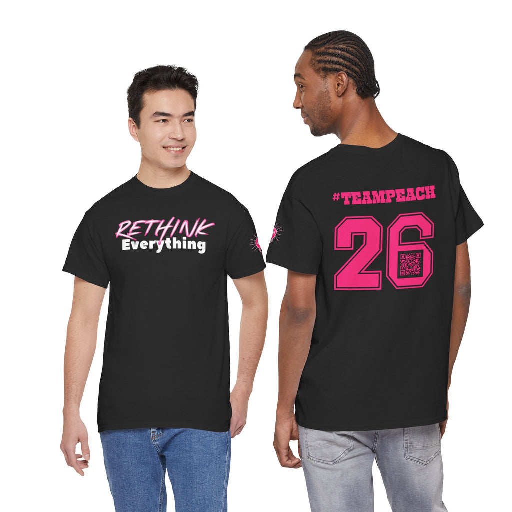Morgan's Rainbow Fundraiser T-Shirt | #TeamPeach 2026 | Rethink Everything