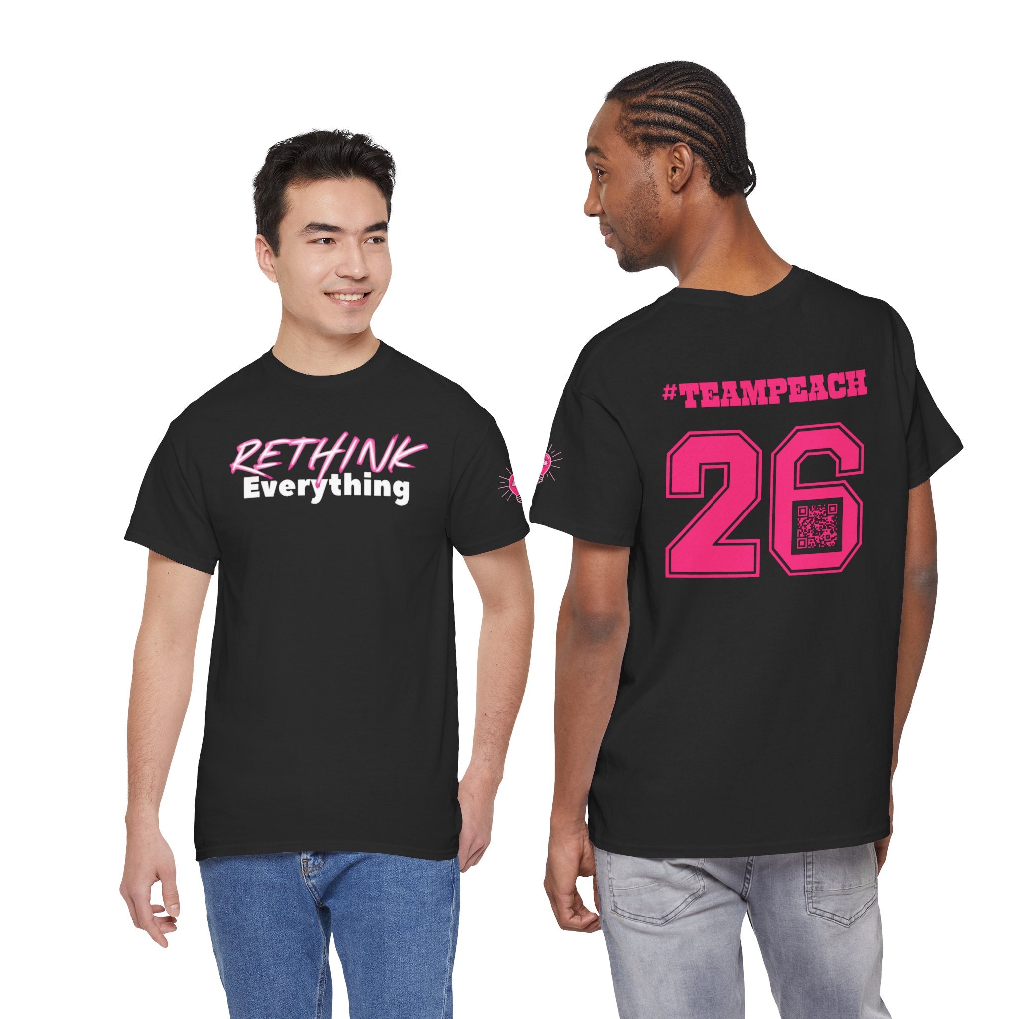 Morgan's Rainbow Fundraiser T-Shirt | #TeamPeach 2026 | Rethink Everything