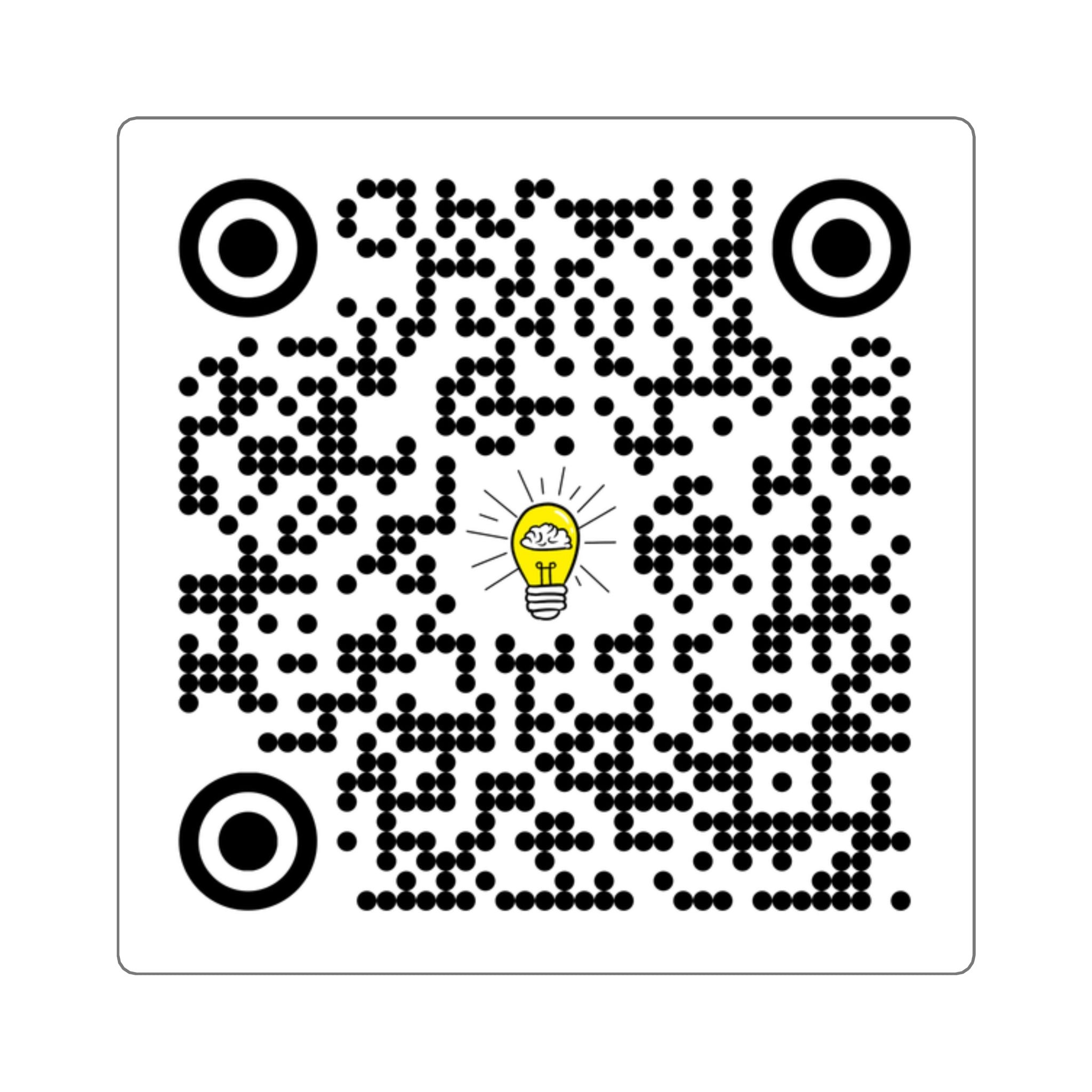 Rethink Everything Mentorship QR Code Sticker with Lightbulb Logo — Custom Scannable Laptop Decal