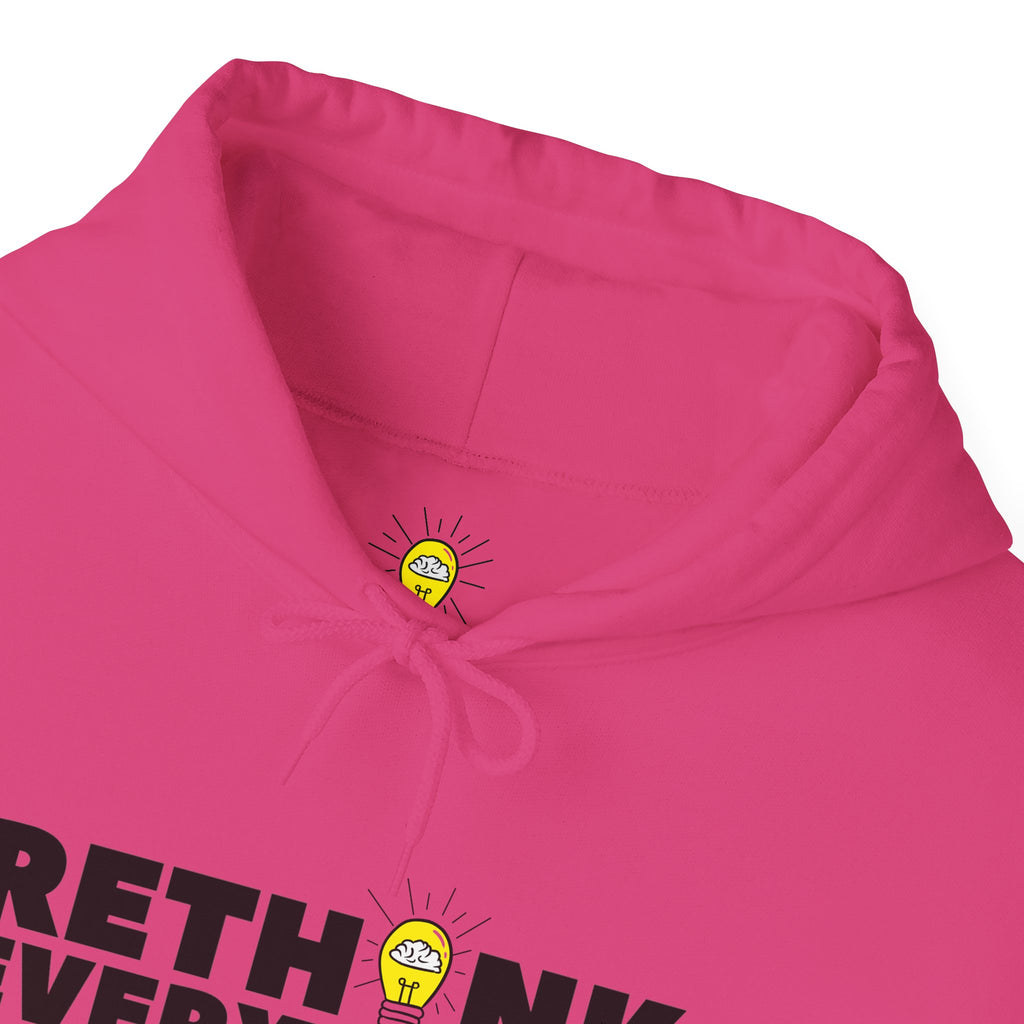 Rethink Everything Networking Hoodie, Unisex Cozy Sweatshirt, Gift for Thought Leaders, Inspirational Fashion, Casual Wear, Unique Graphic Pullover