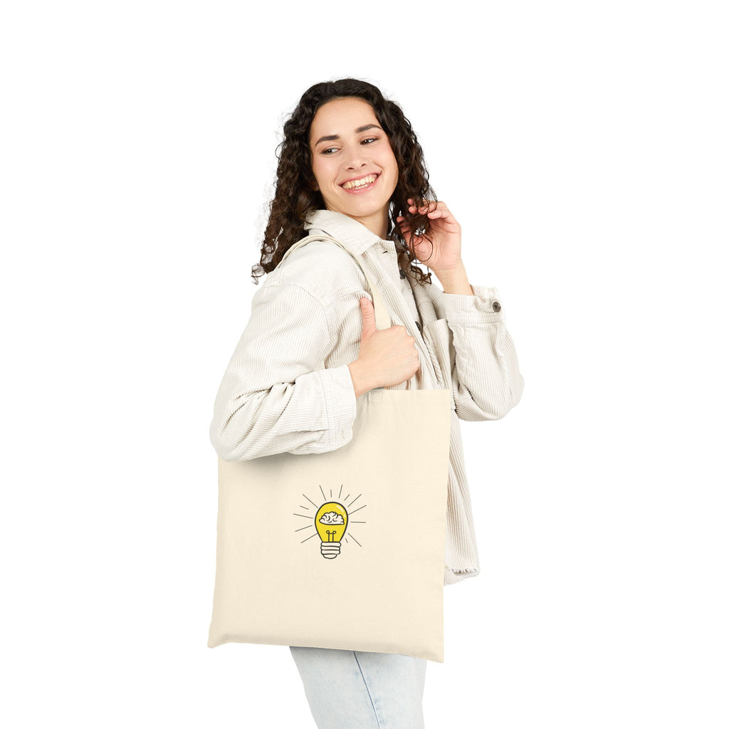 Tote Bag — Rethink Everything Yellow Lightbulb Idea Graphic Cotton Canvas Tote
