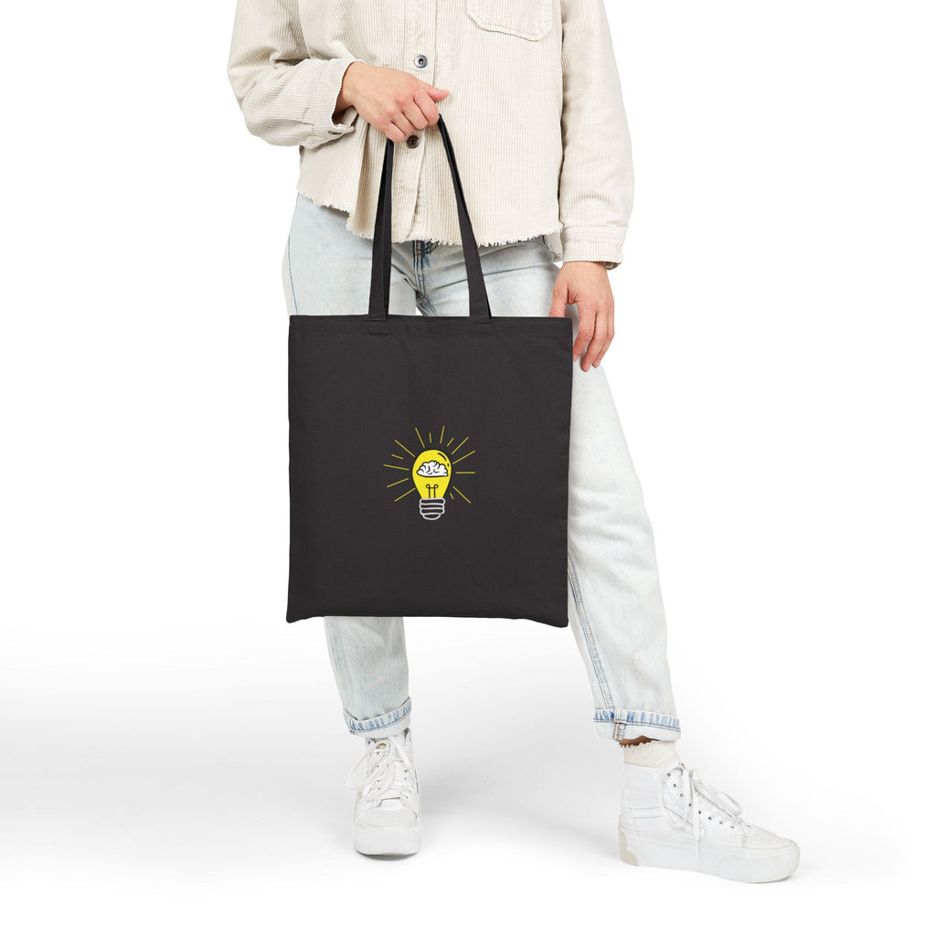 Tote Bag — Rethink Everything Yellow Lightbulb Idea Graphic Cotton Canvas Tote