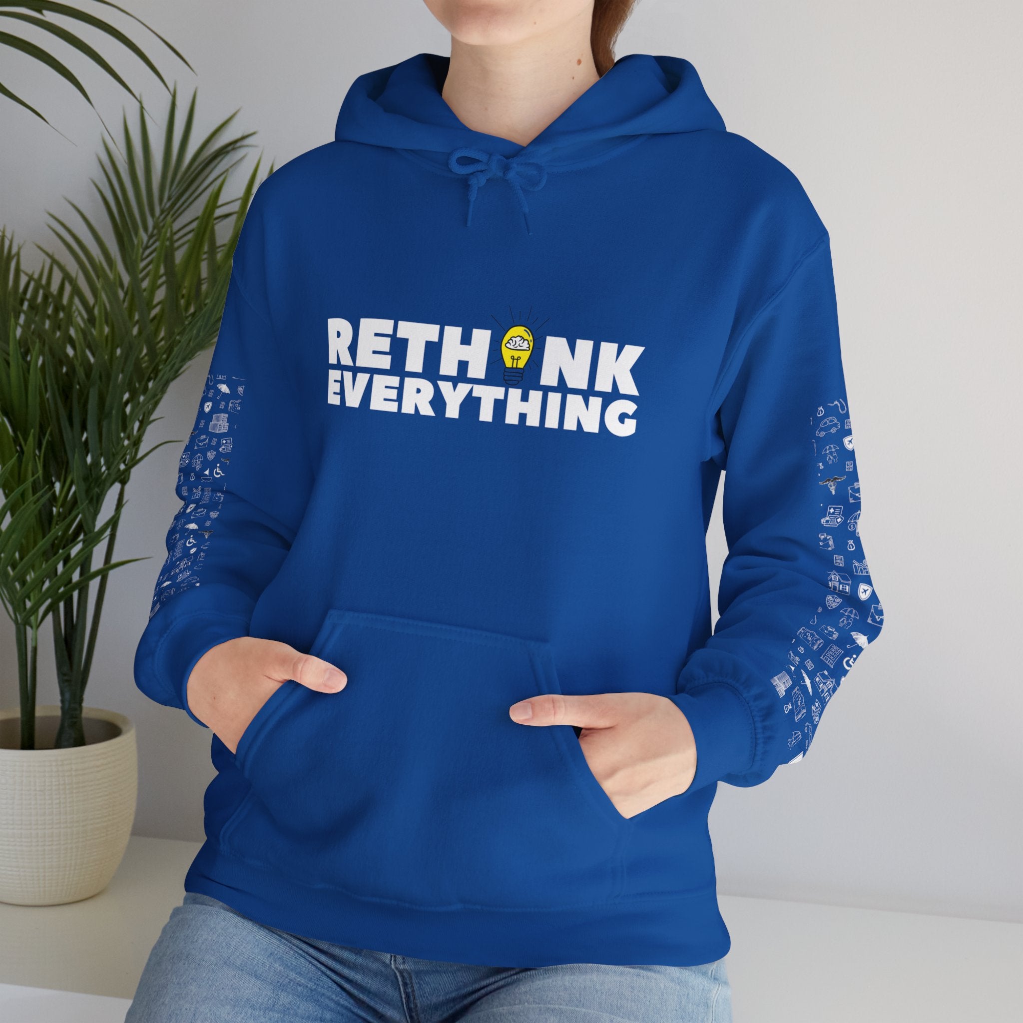 Rethink Everything Insurance Agencies Hoodie, Unisex Cozy Sweatshirt, Gift for Thought Leaders, Inspirational Fashion, Casual Wear, Unique Graphic Pullover