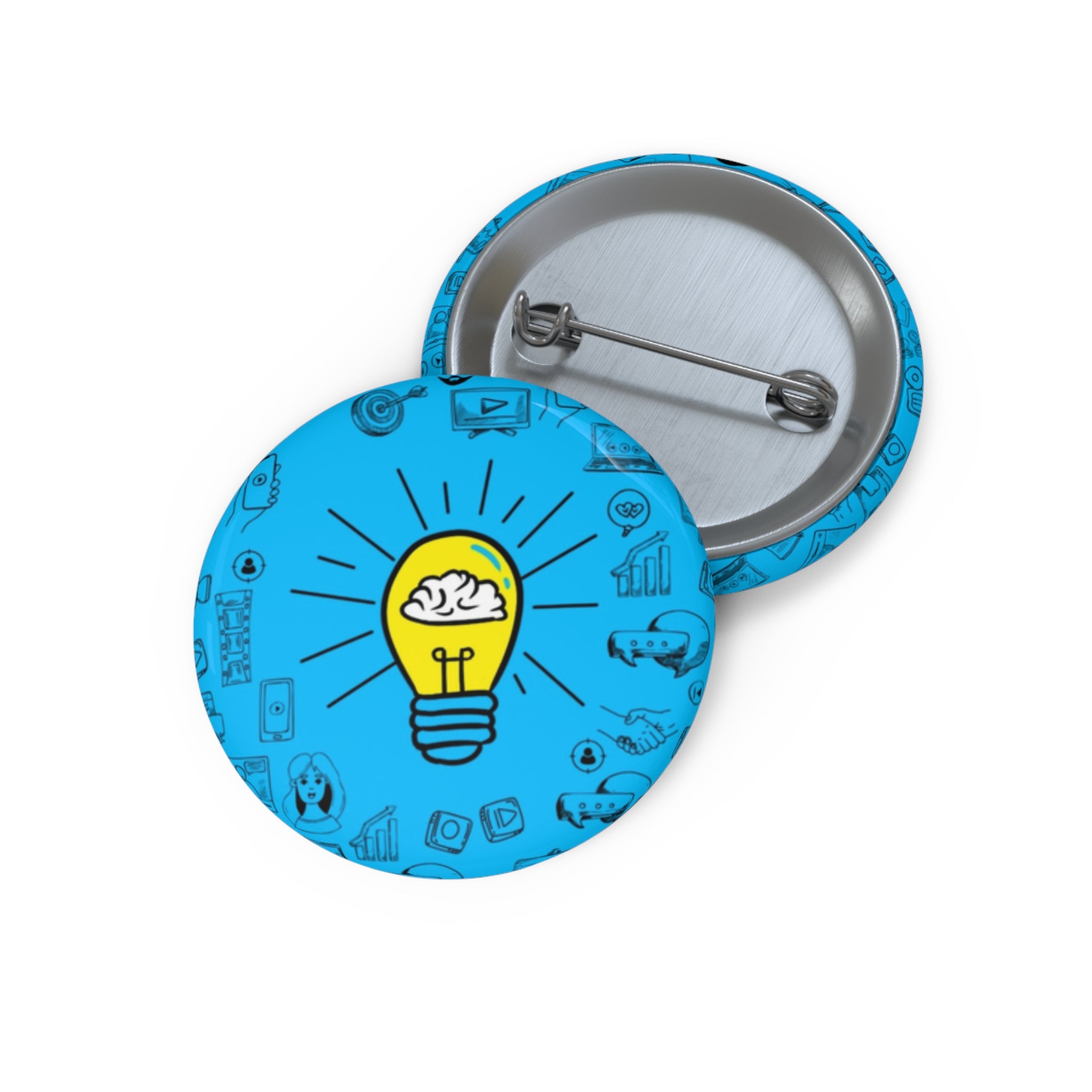 Rethink Everything Power of Video Classic Design Pin Button — Custom Round Badge for Teachers, Students & Creatives