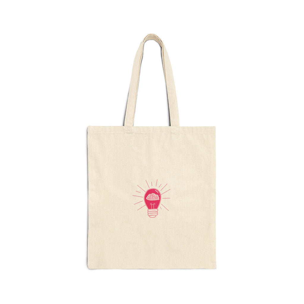 Tote Bag — Rethink Everything Networking Pink Lightbulb Idea Graphic Cotton Canvas Tote
