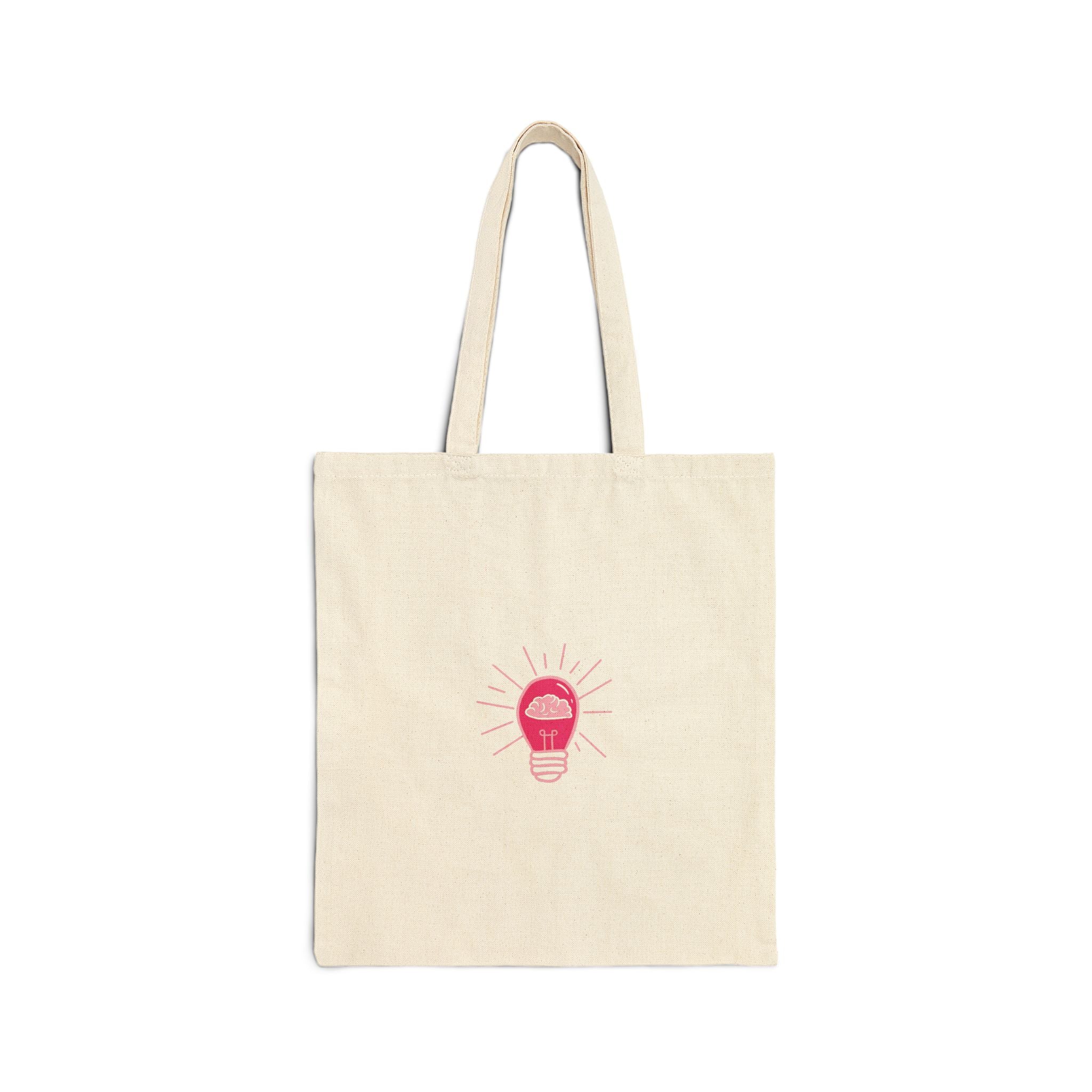 Tote Bag — Rethink Everything Networking Pink Lightbulb Idea Graphic Cotton Canvas Tote