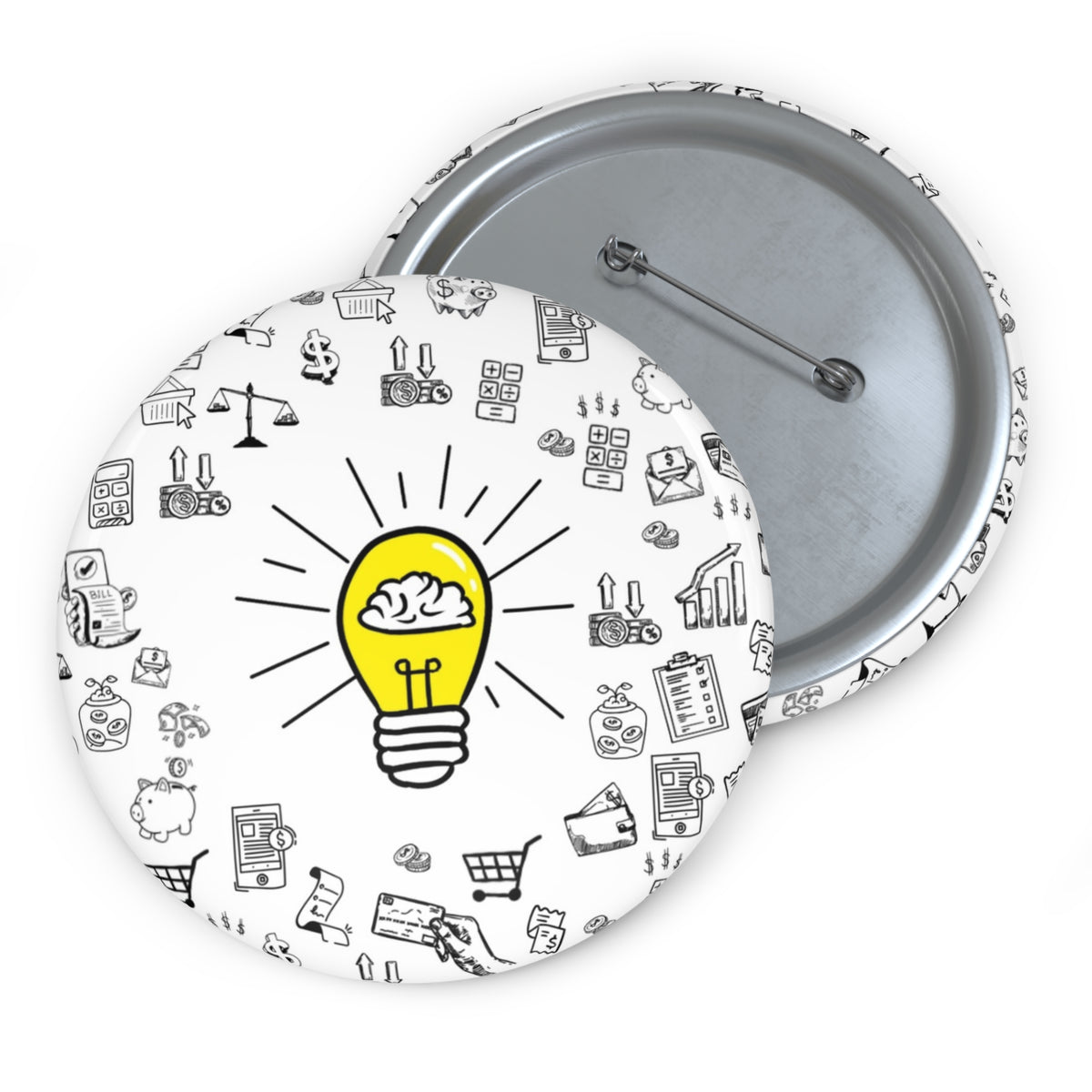 Rethink Everything Financial literacy Classic Design Pin Button — Custom Round Badge for Teachers, Students & Creatives