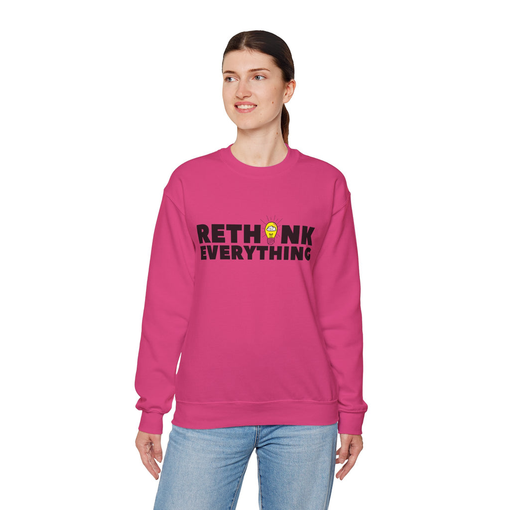 Rethink Everything Networking Crewneck Sweatshirt – Unisex Inspirational Graphic Pullover