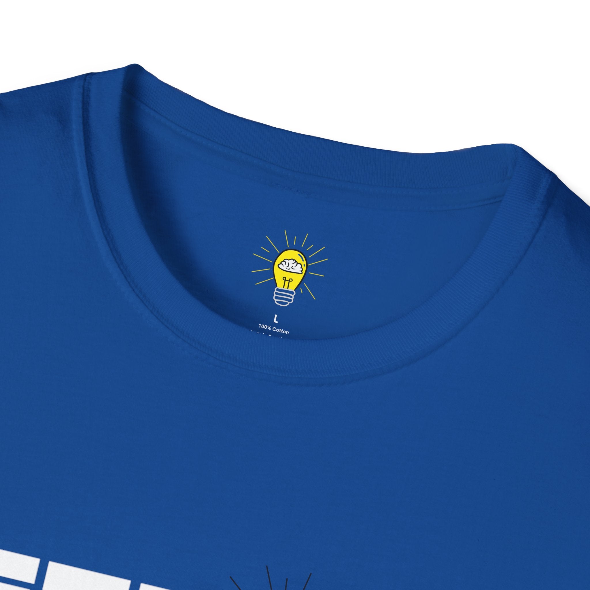 Rethink Everything T-Shirt — Bold White Text with Lightbulb Graphic
