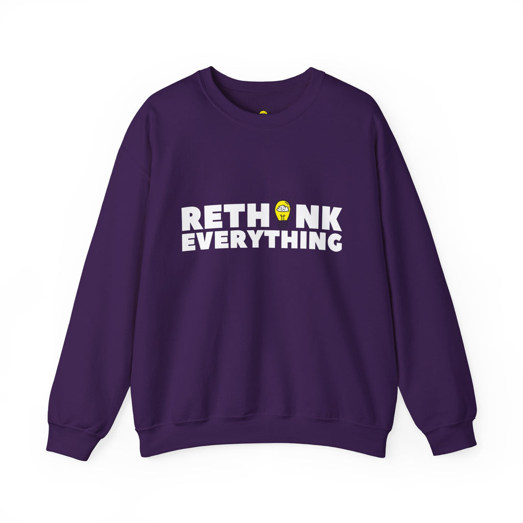 Rethink Everything Social Media Crewneck Sweatshirt – Unisex Inspirational Graphic Pullover
