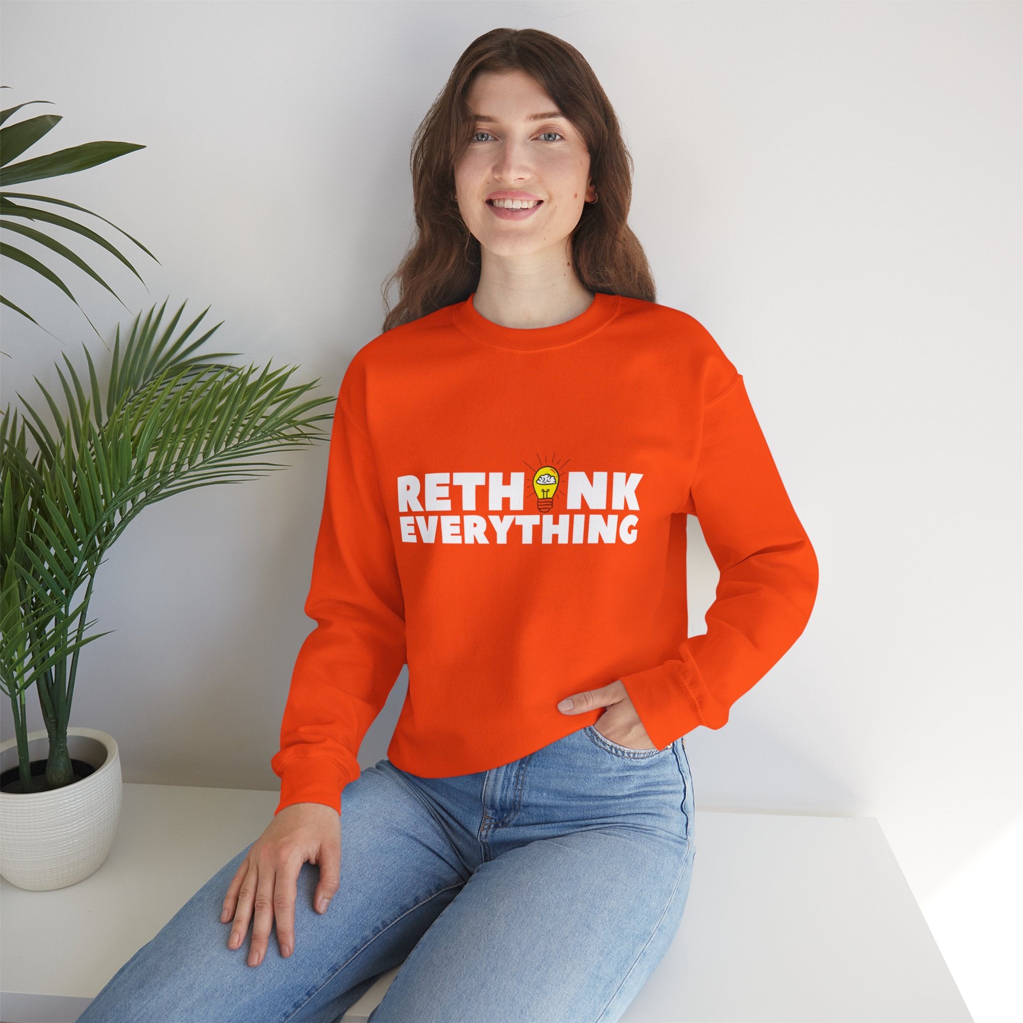 Rethink Everything Customer Service Crewneck Sweatshirt – Unisex Inspirational Graphic Pullover