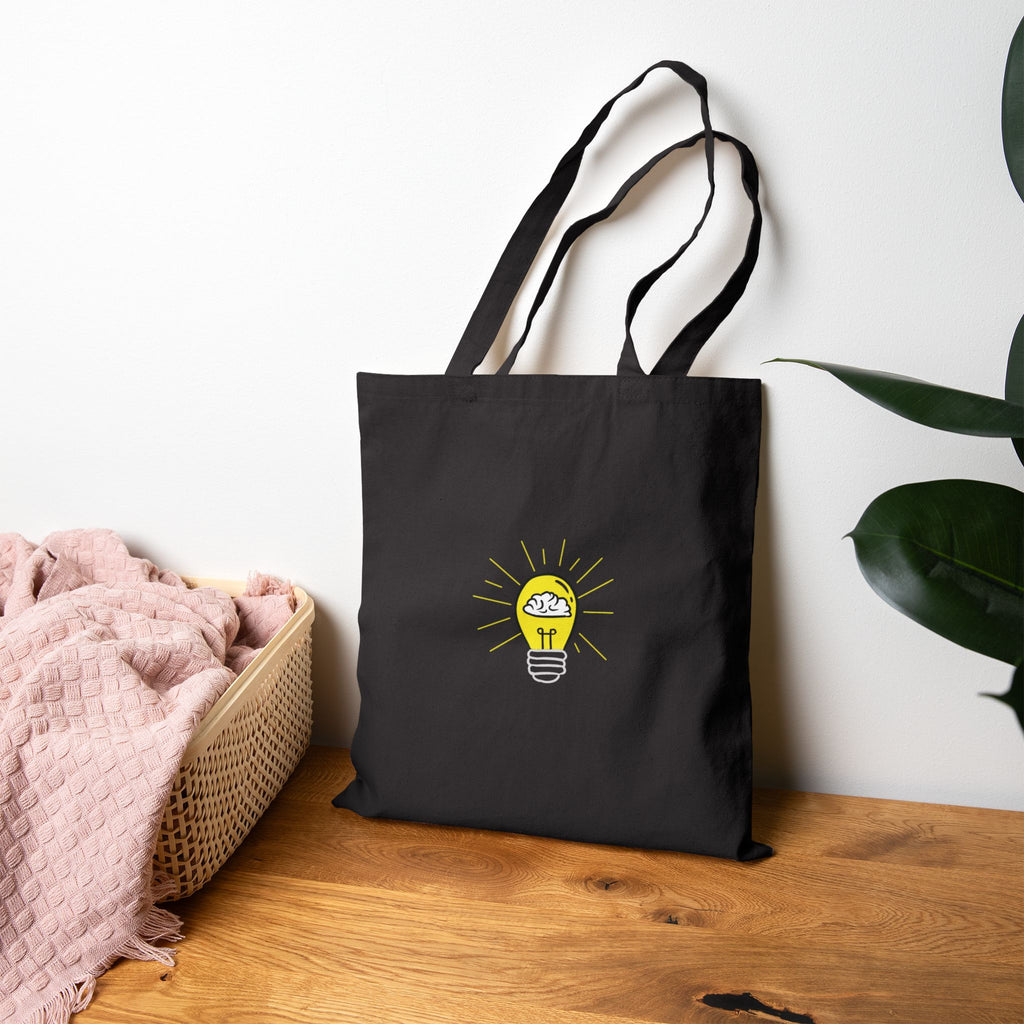 Tote Bag — Rethink Everything Yellow Lightbulb Idea Graphic Cotton Canvas Tote