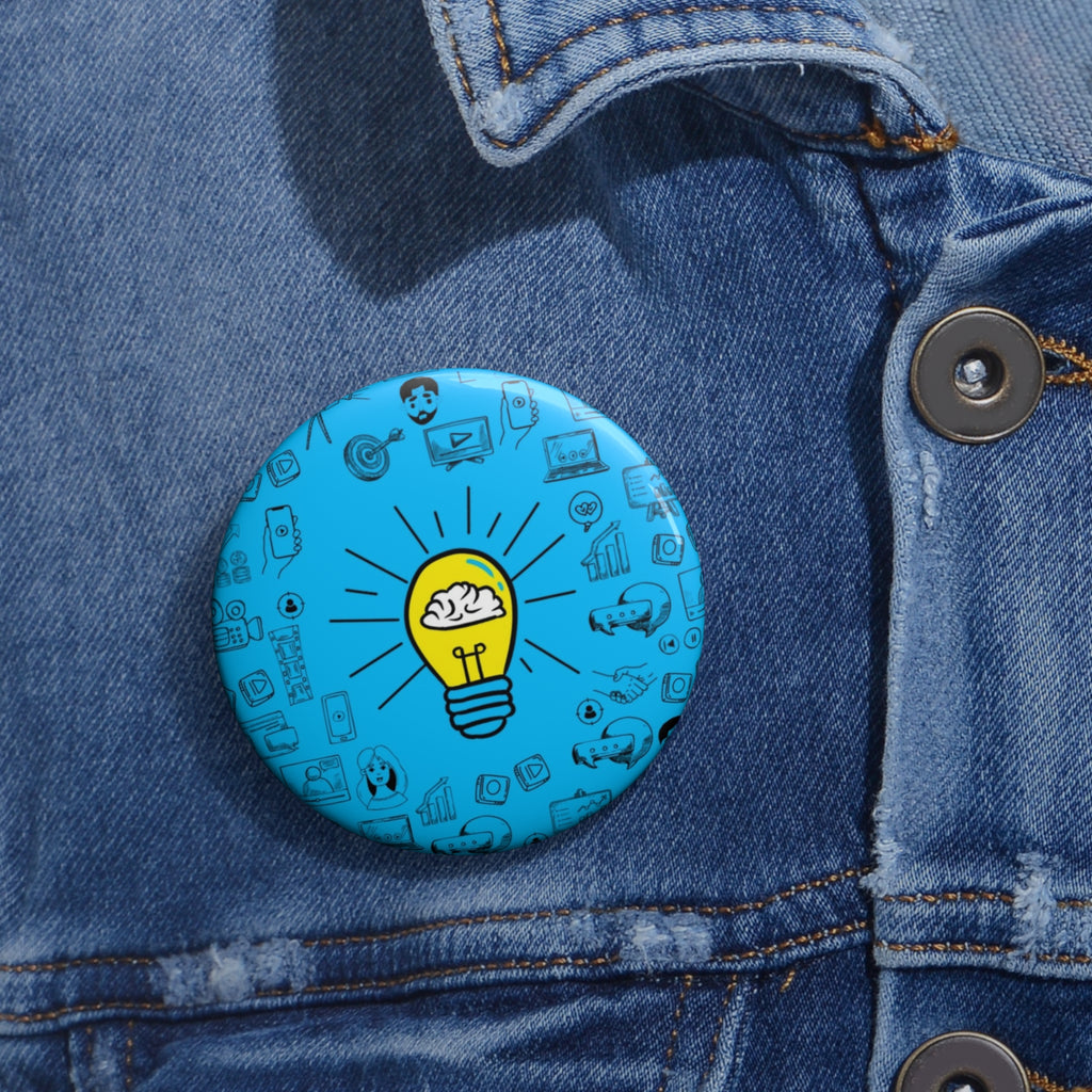 Rethink Everything Power of Video Classic Design Pin Button — Custom Round Badge for Teachers, Students & Creatives