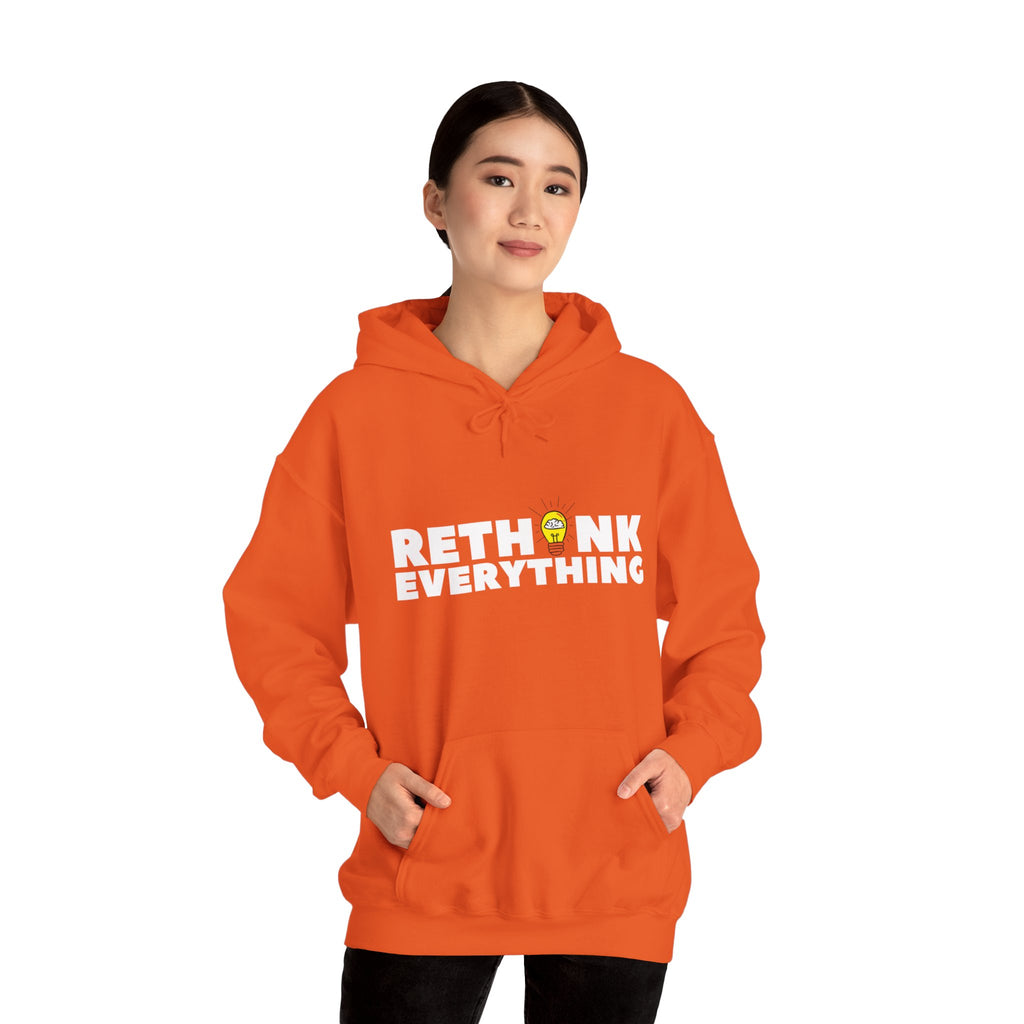 Rethink Everything Customer Service Hoodie, Unisex Cozy Sweatshirt, Gift for Thought Leaders, Inspirational Fashion, Casual Wear, Unique Graphic Pullover