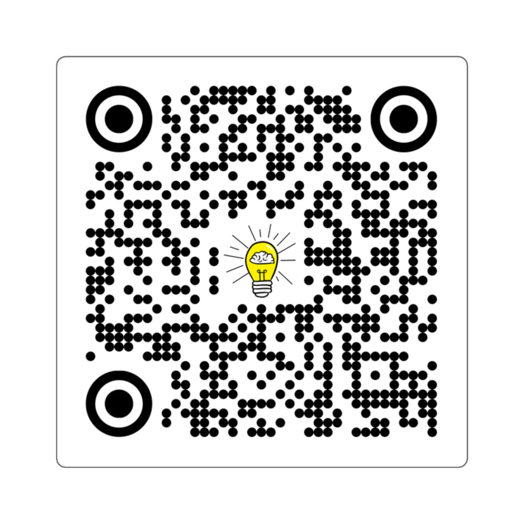 Rethink Everything Networking QR Code Sticker with Lightbulb Logo — Custom Scannable Laptop Decal