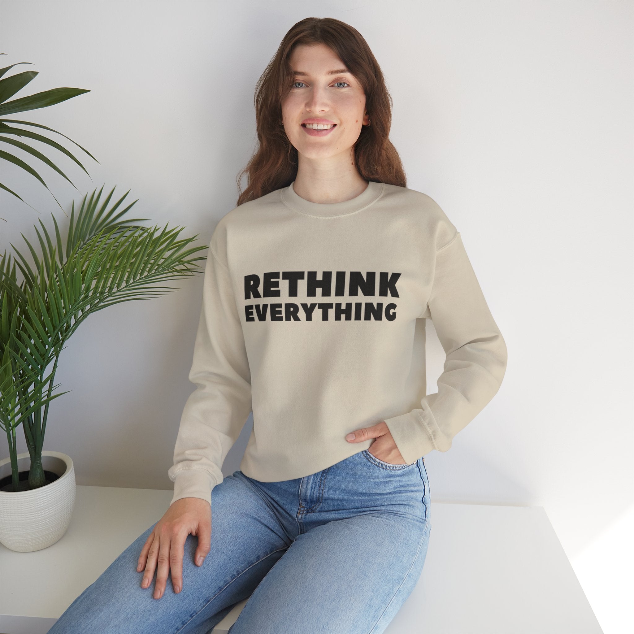 Rethink Everything Craft Beer Crewneck Sweatshirt – Unisex Inspirational Graphic Pullover
